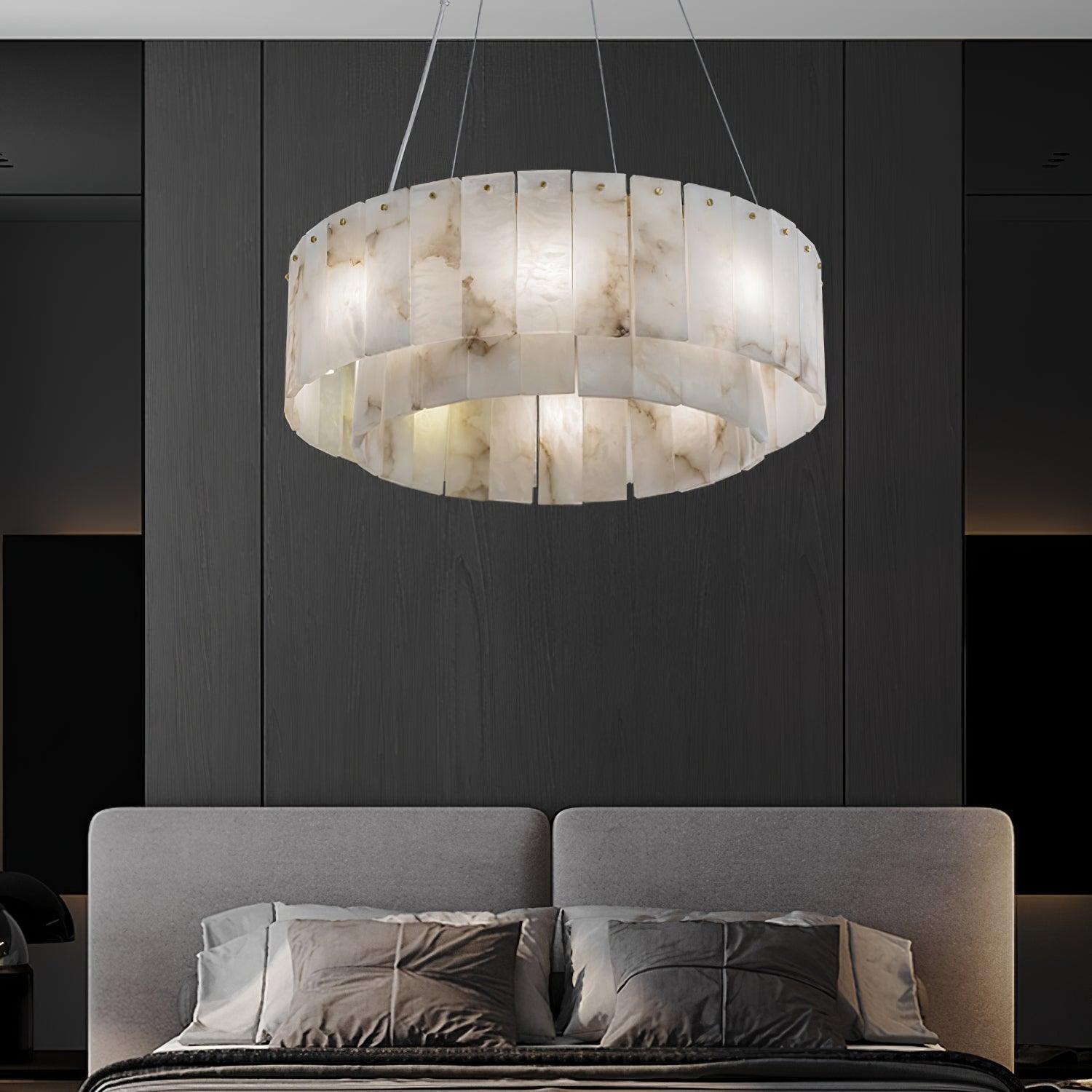 Zelaean Alabaster Round Pendant Light - Blowlighting