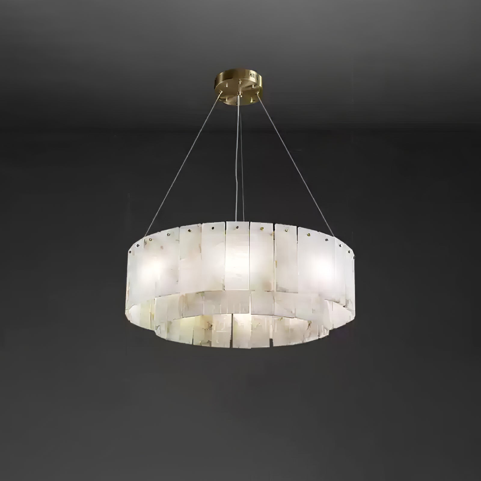 Zelaean Alabaster Round Pendant Light - Blowlighting