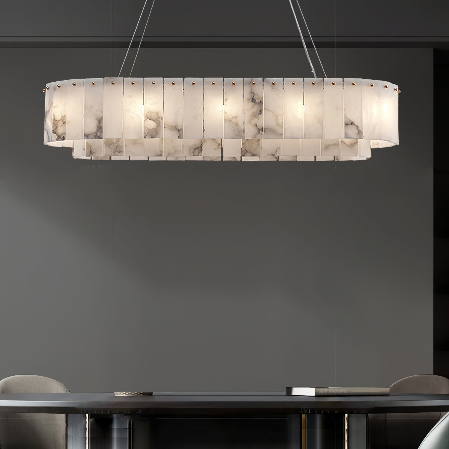 Zelaean Alabaster Round Pendant Light - Blowlighting