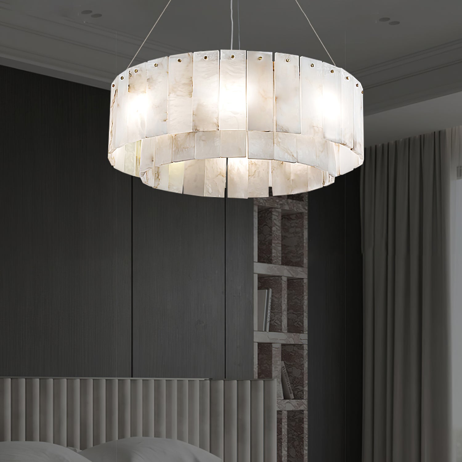 Zelaean Alabaster Round Pendant Light - Blowlighting