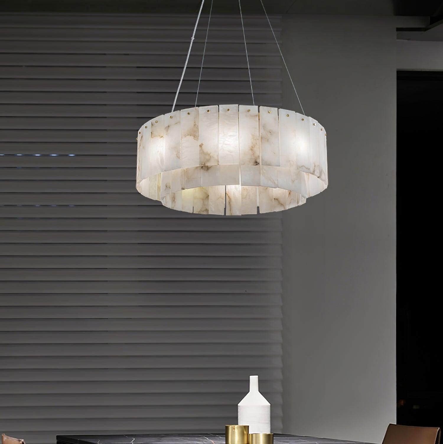 Zelaean Alabaster Round Pendant Light - Blowlighting