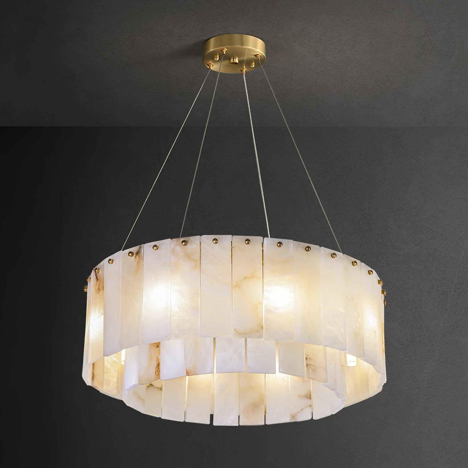 Zelaean Alabaster Round Pendant Light - Blowlighting