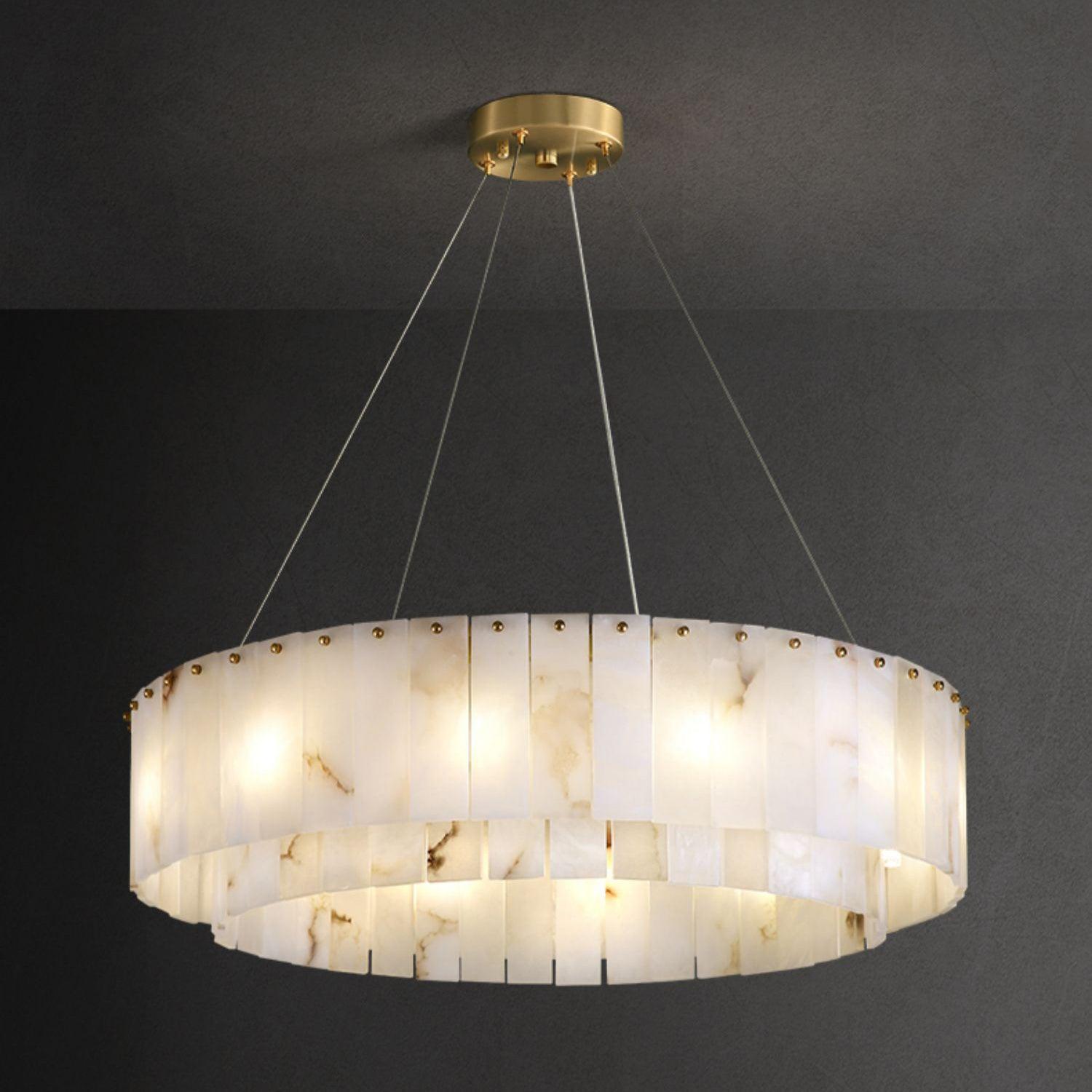Zelaean Alabaster Round Pendant Light - Blowlighting