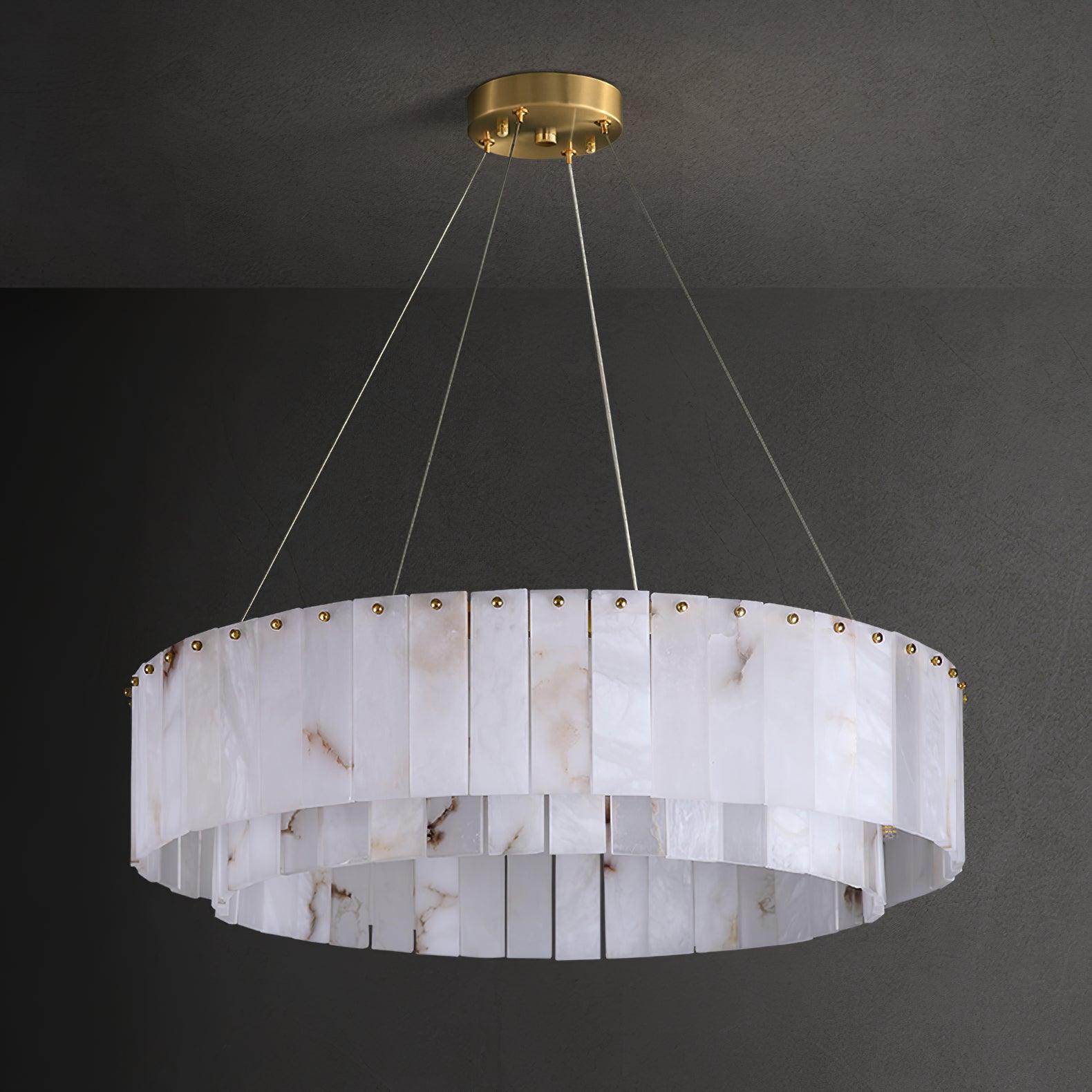 Zelaean Alabaster Round Pendant Light - Blowlighting