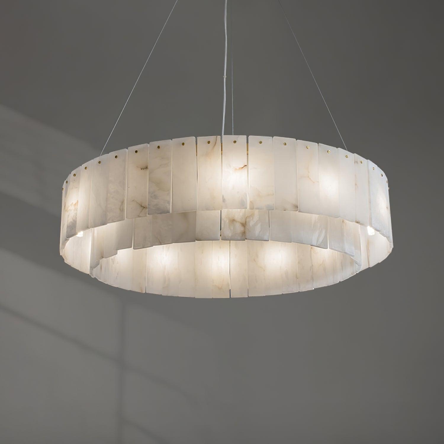 Zelaean Alabaster Round Pendant Light - Blowlighting