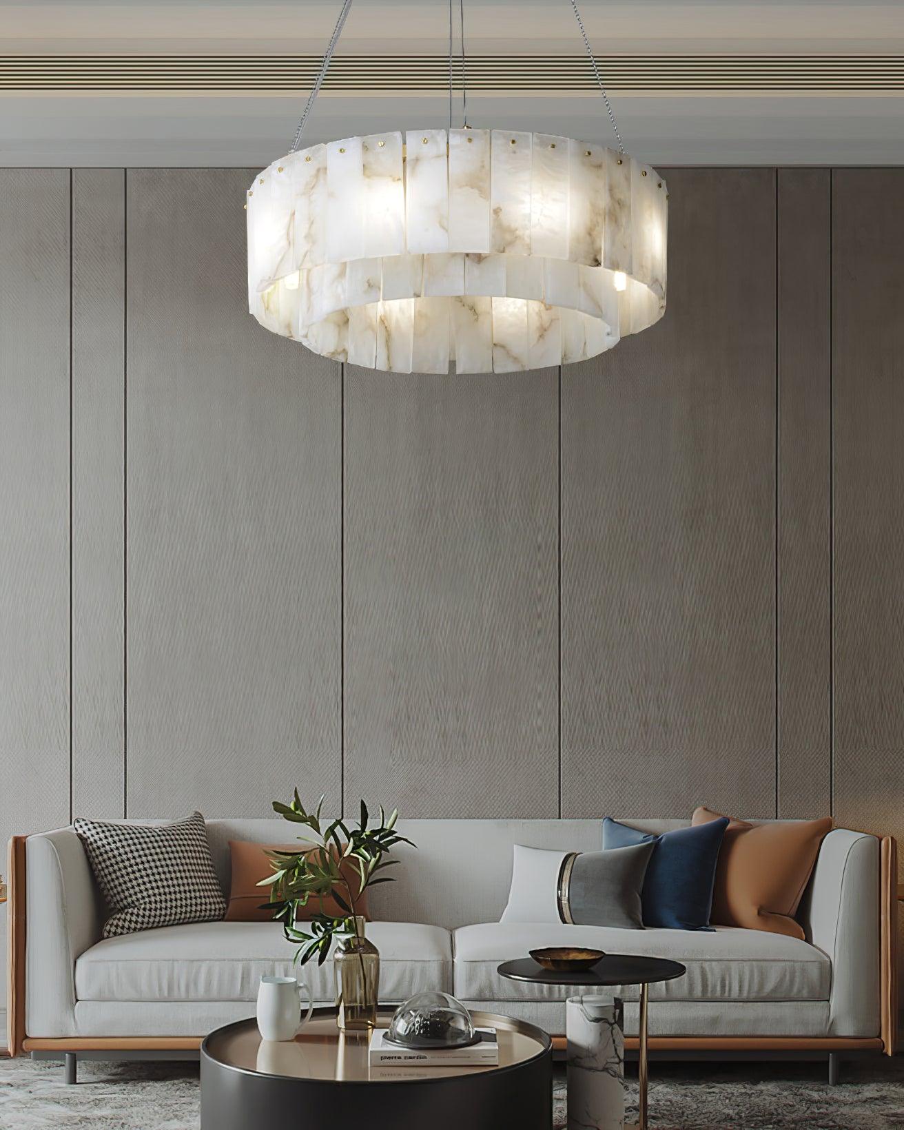 Zelaean Alabaster Round Pendant Light - Blowlighting