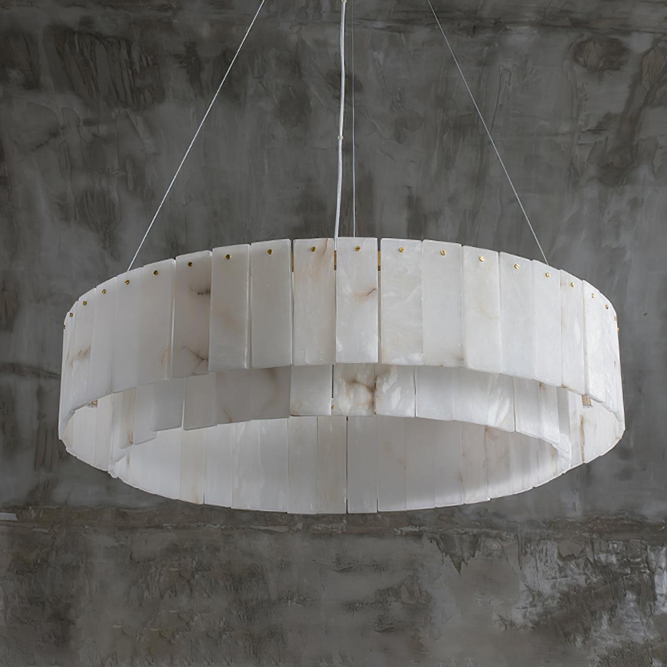 Zelaean Alabaster Round Pendant Light - Blowlighting