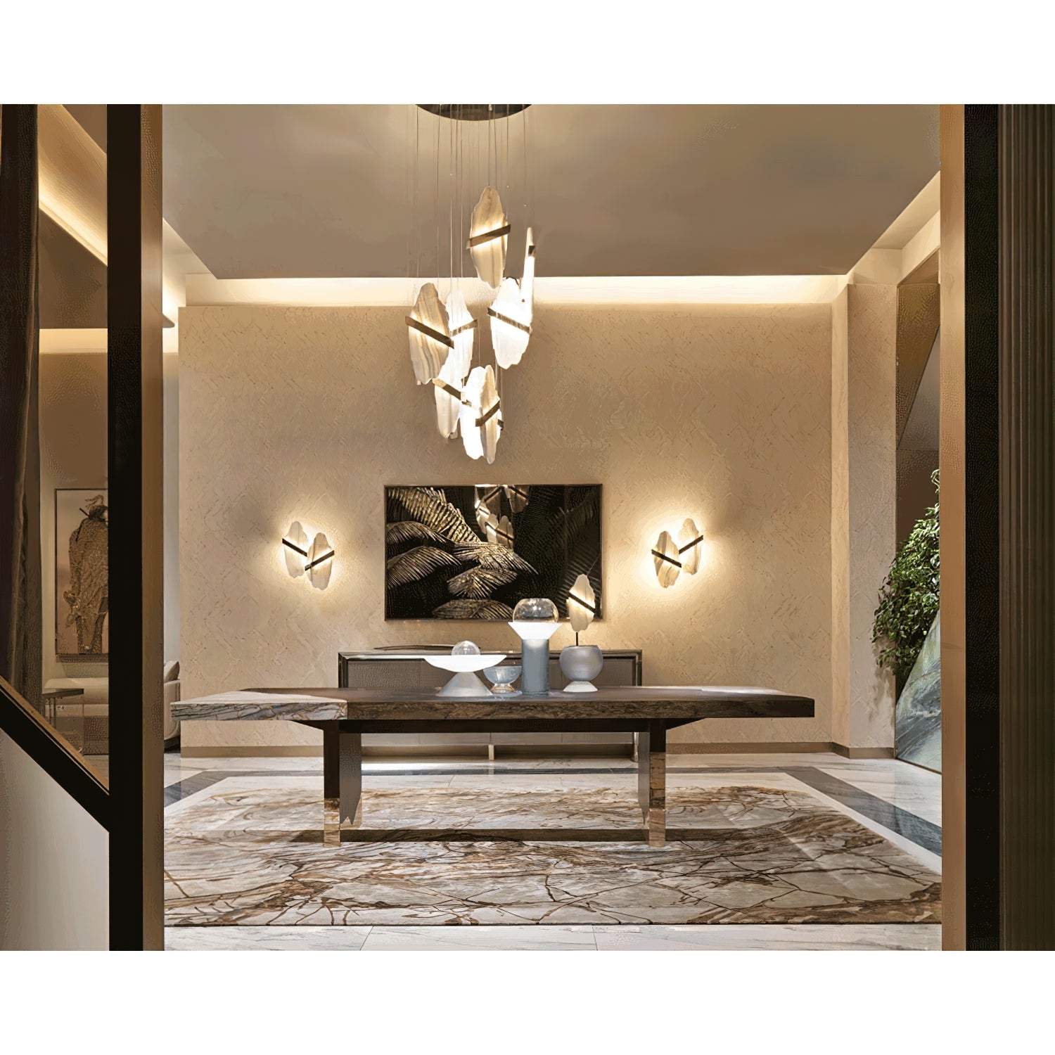 Ollorus Irregular Alabaster Chandelier - Blowlighting