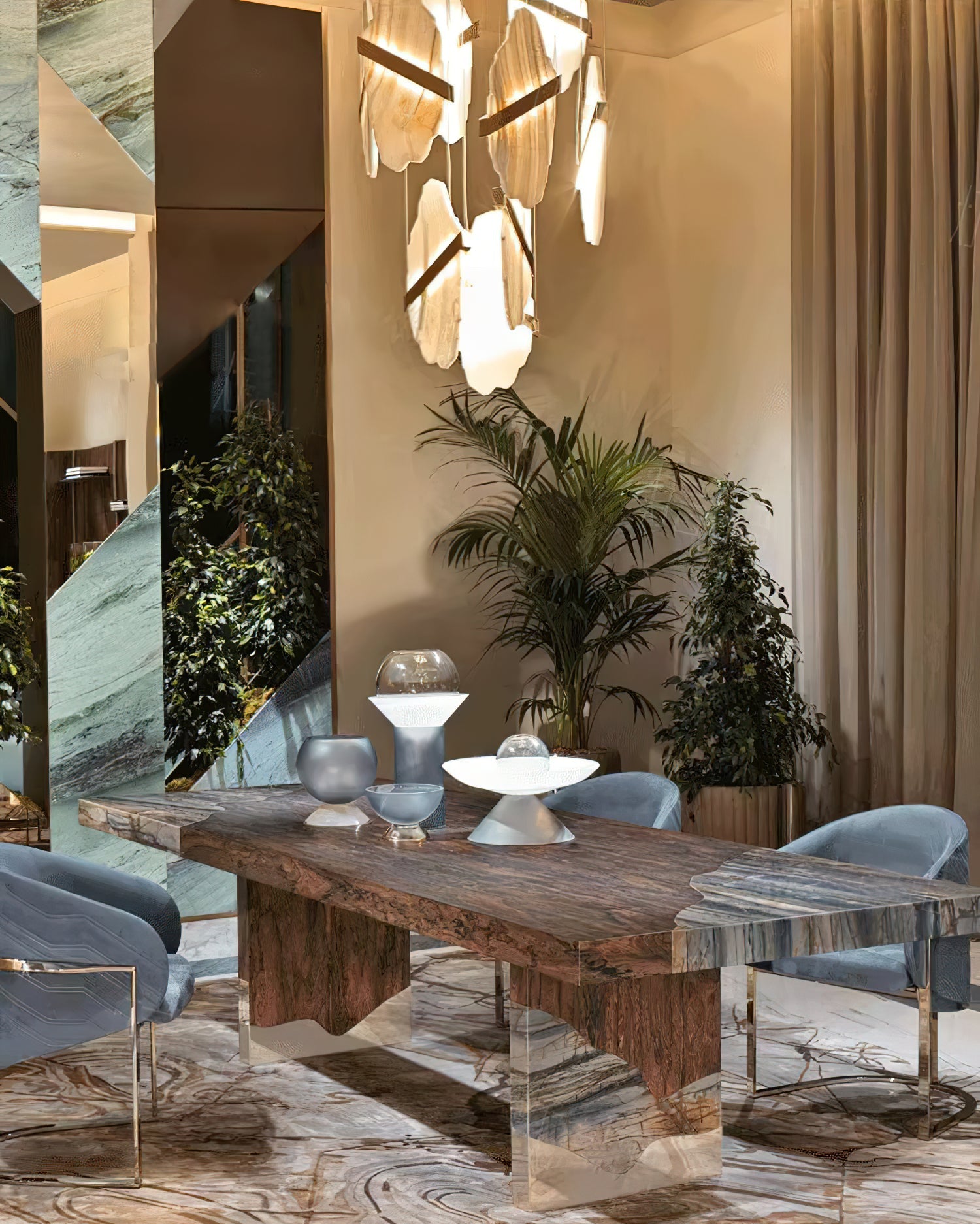 Ollorus Irregular Alabaster Chandelier - Blowlighting