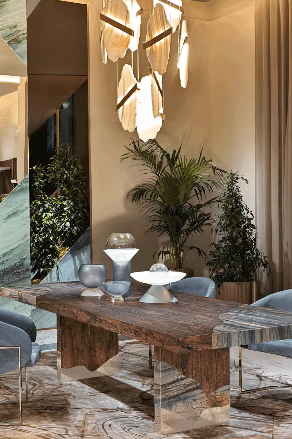 Ollorus Irregular Alabaster Chandelier - Blowlighting