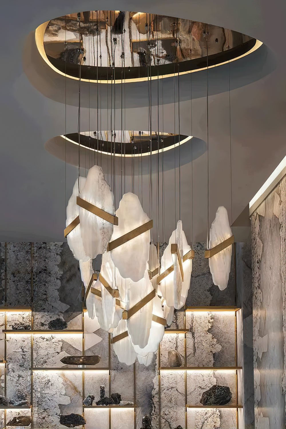 Ollorus Irregular Alabaster Chandelier - Blowlighting