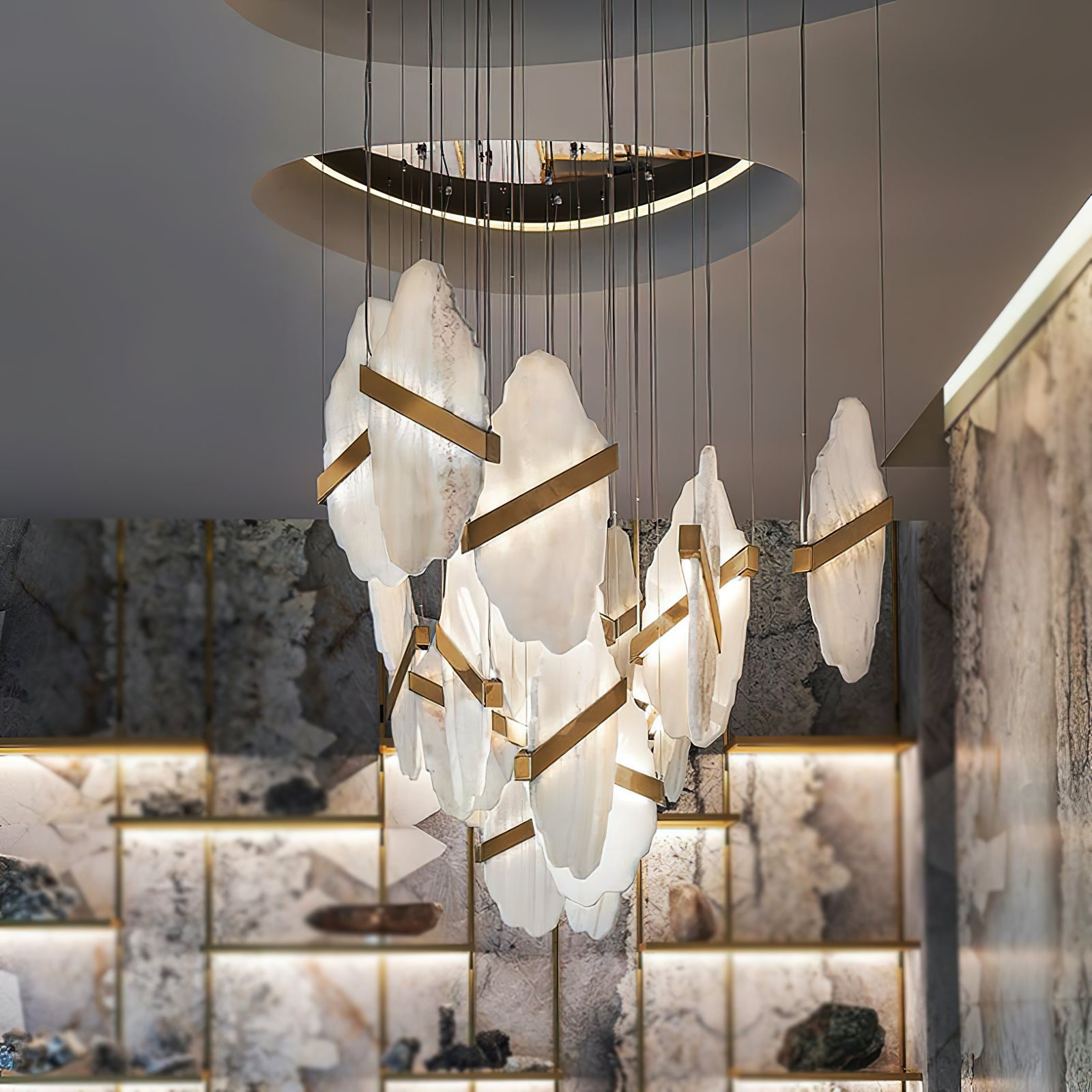 Ollorus Irregular Alabaster Chandelier - Blowlighting