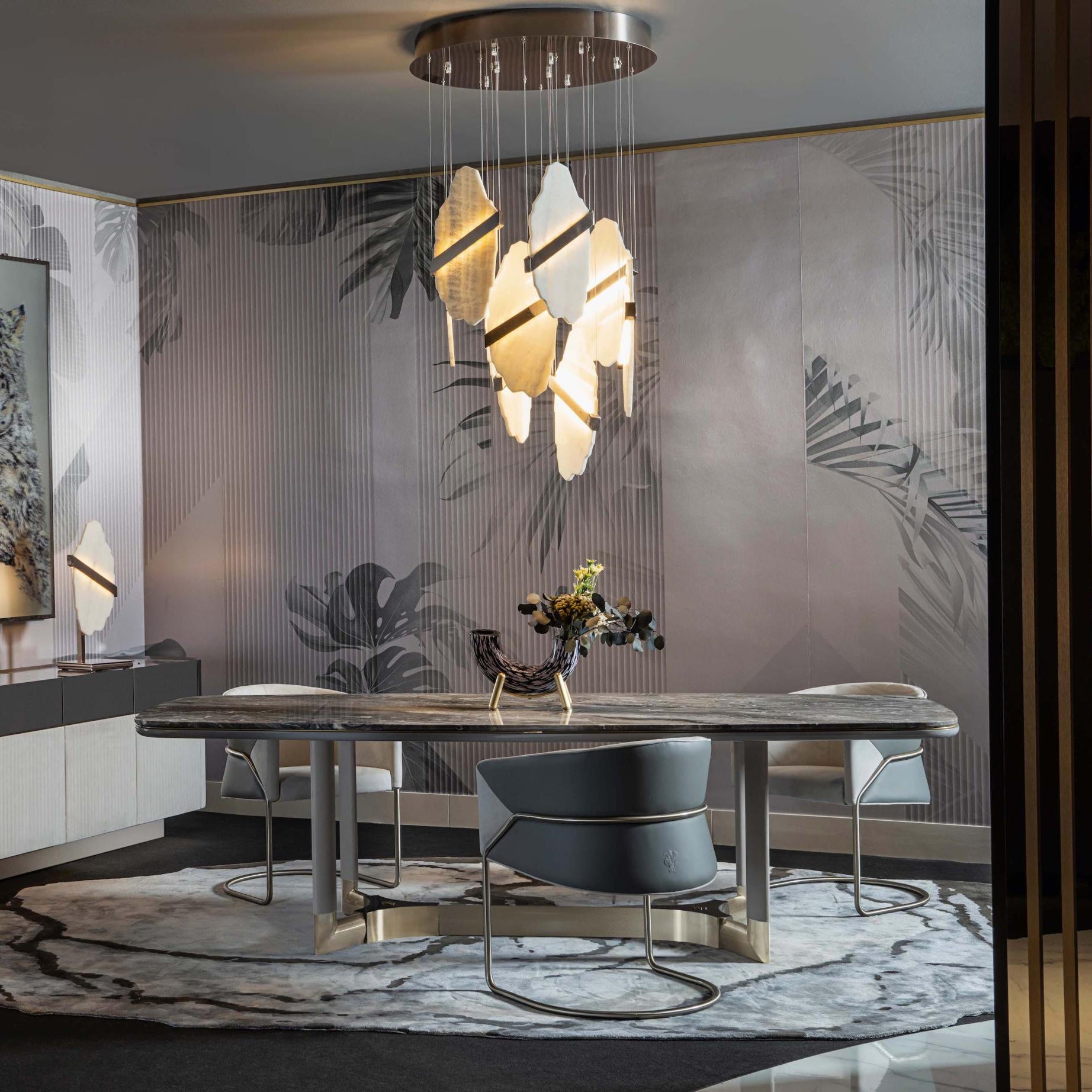 Ollorus Irregular Alabaster Chandelier - Blowlighting