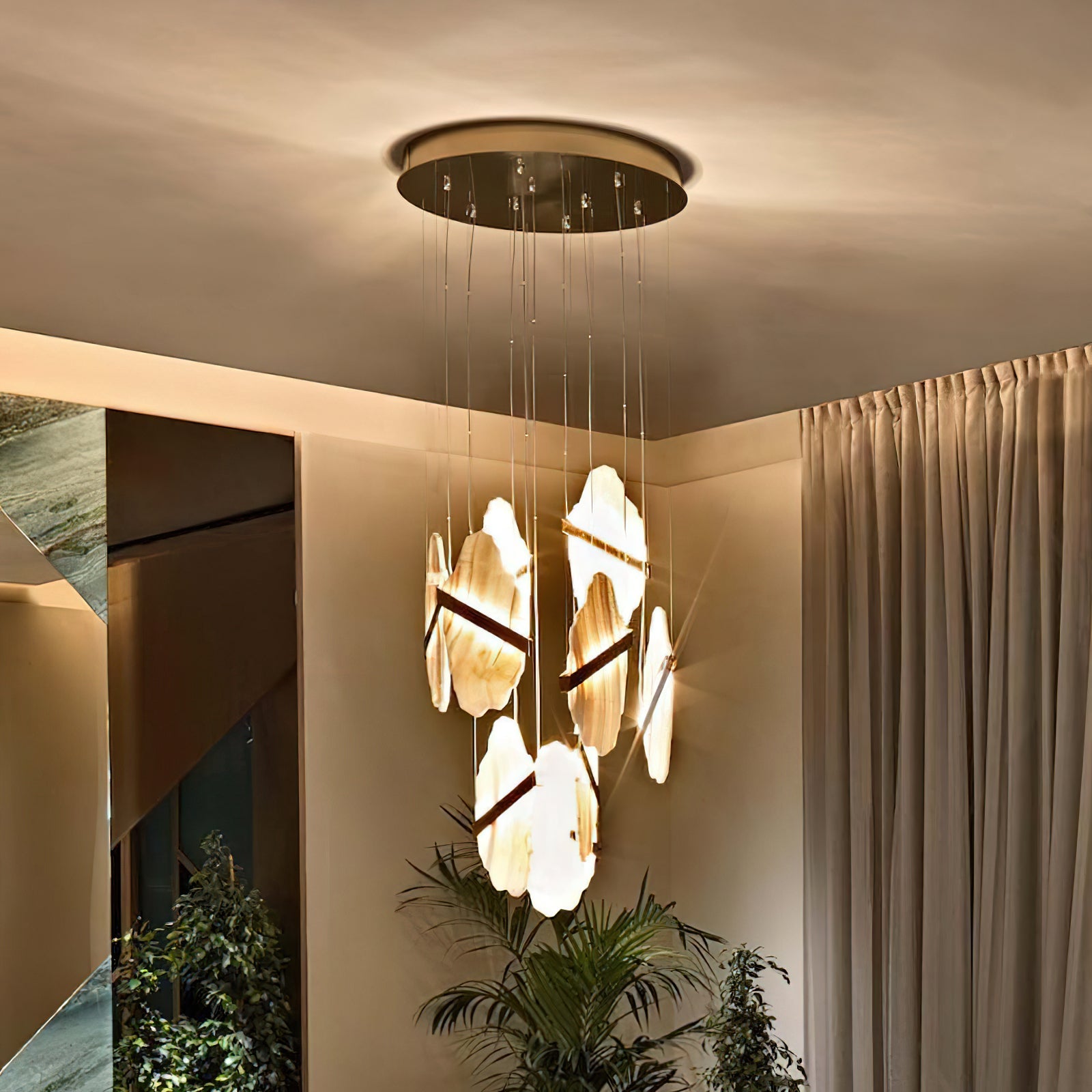 Ollorus Irregular Alabaster Chandelier - Blowlighting