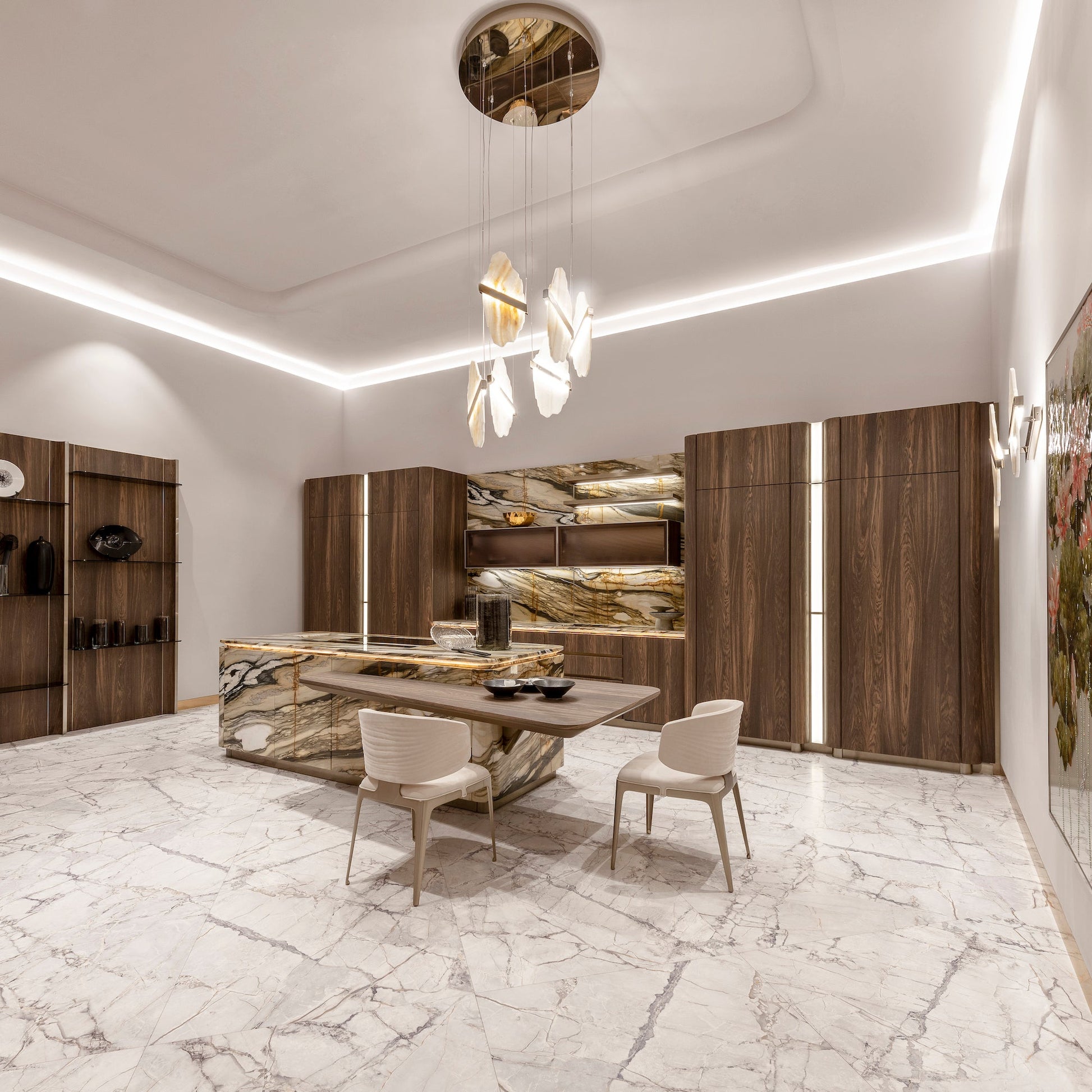 Ollorus Irregular Alabaster Chandelier - Blowlighting
