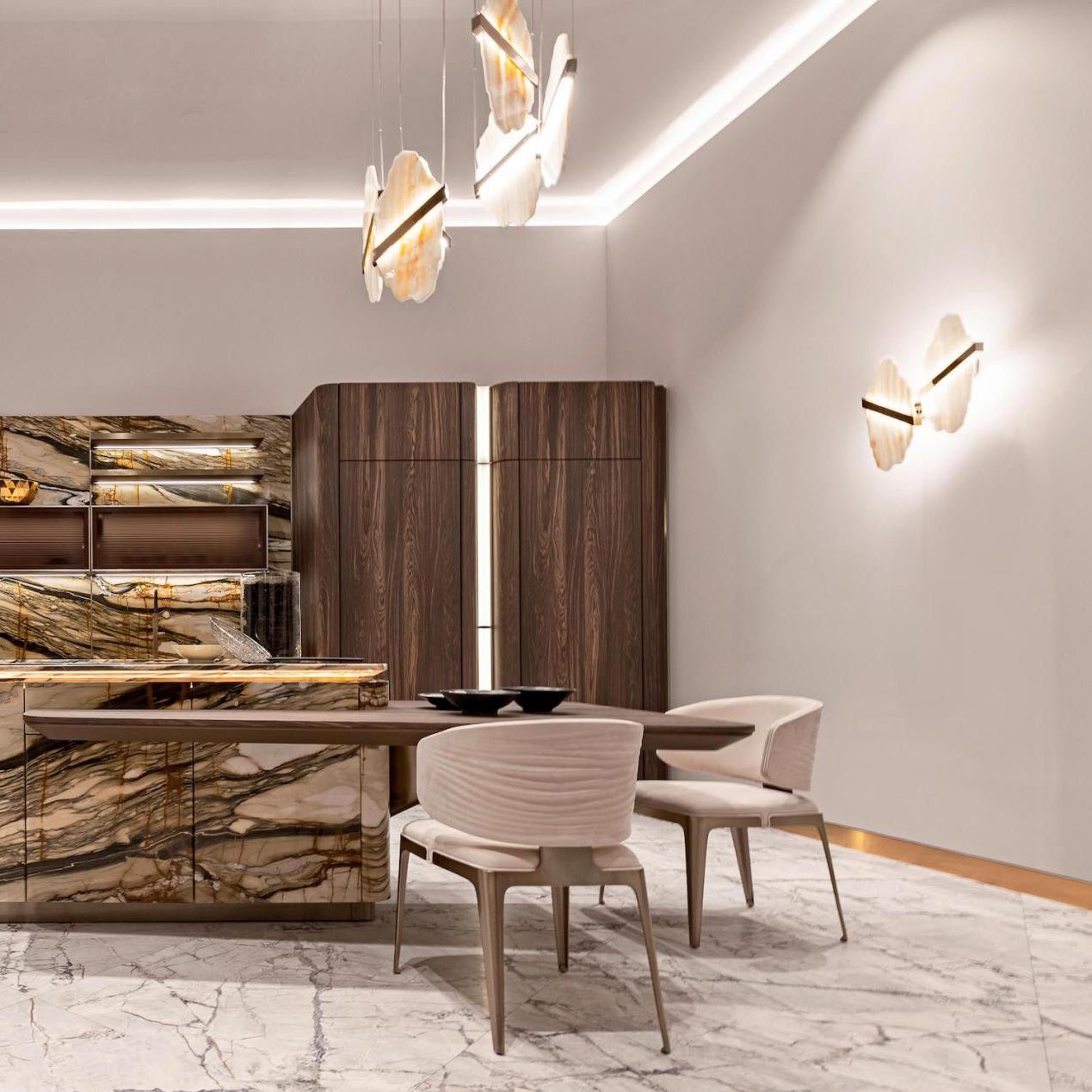 Ollorus Irregular Alabaster Chandelier - Blowlighting