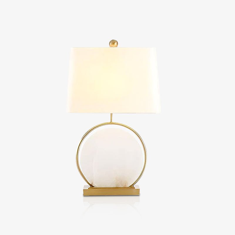 Cirilina Ring Base Alabaster Table Lamp - Blowlighting