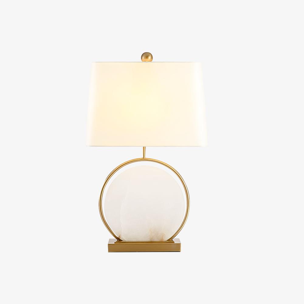 Cirilina Ring Base Alabaster Table Lamp - Blowlighting