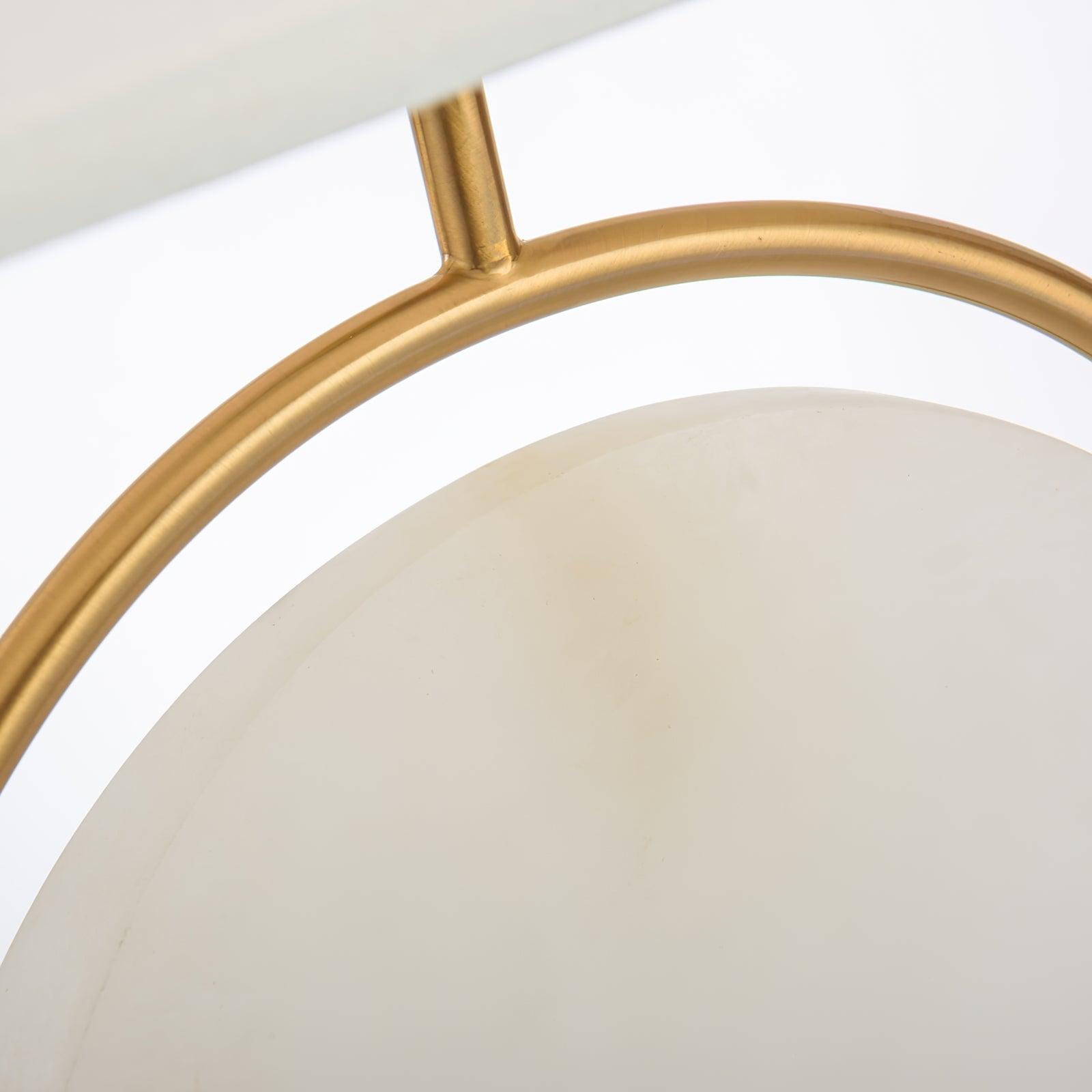 Cirilina Ring Base Alabaster Table Lamp - Blowlighting