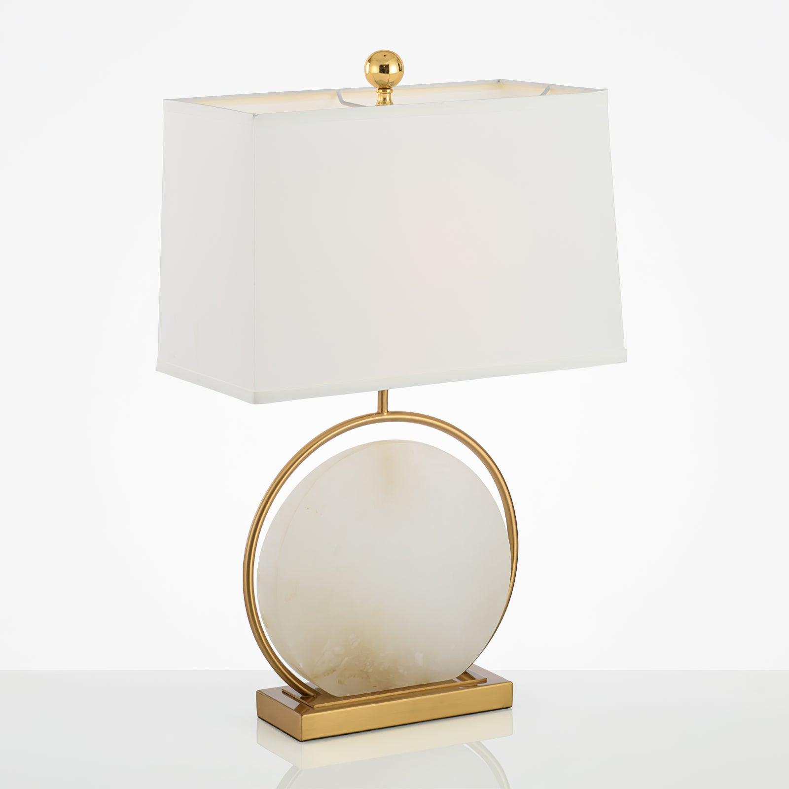 Cirilina Ring Base Alabaster Table Lamp - Blowlighting