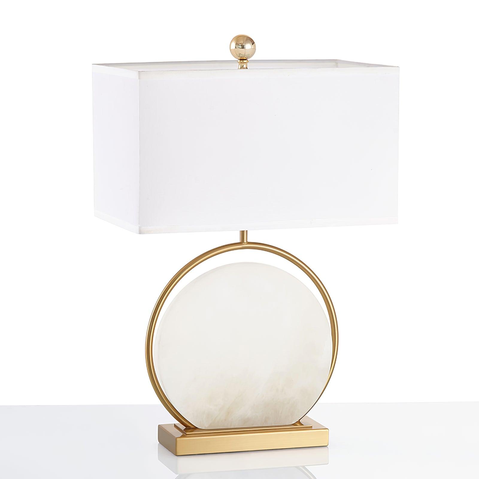 Cirilina Ring Base Alabaster Table Lamp - Blowlighting