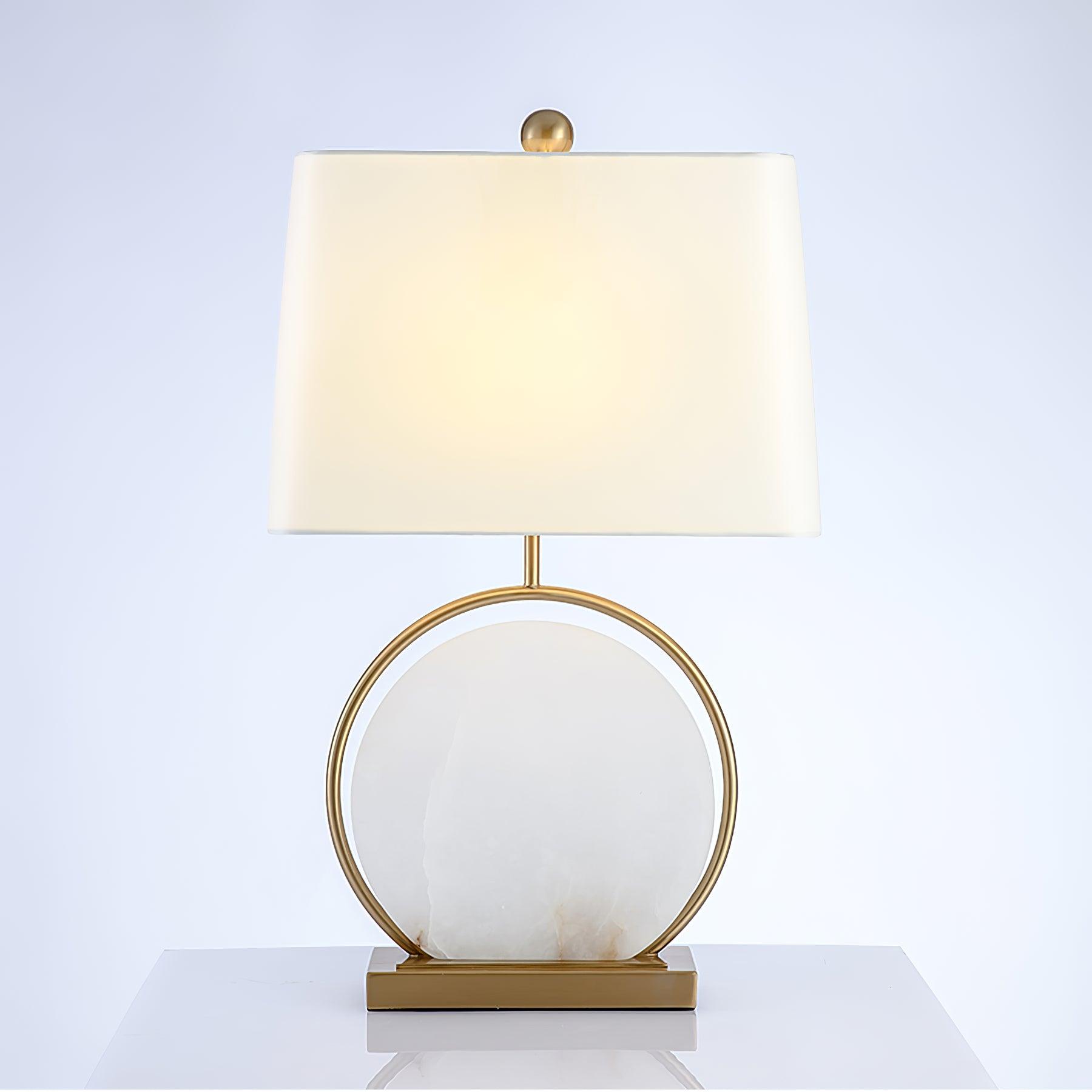Cirilina Ring Base Alabaster Table Lamp - Blowlighting