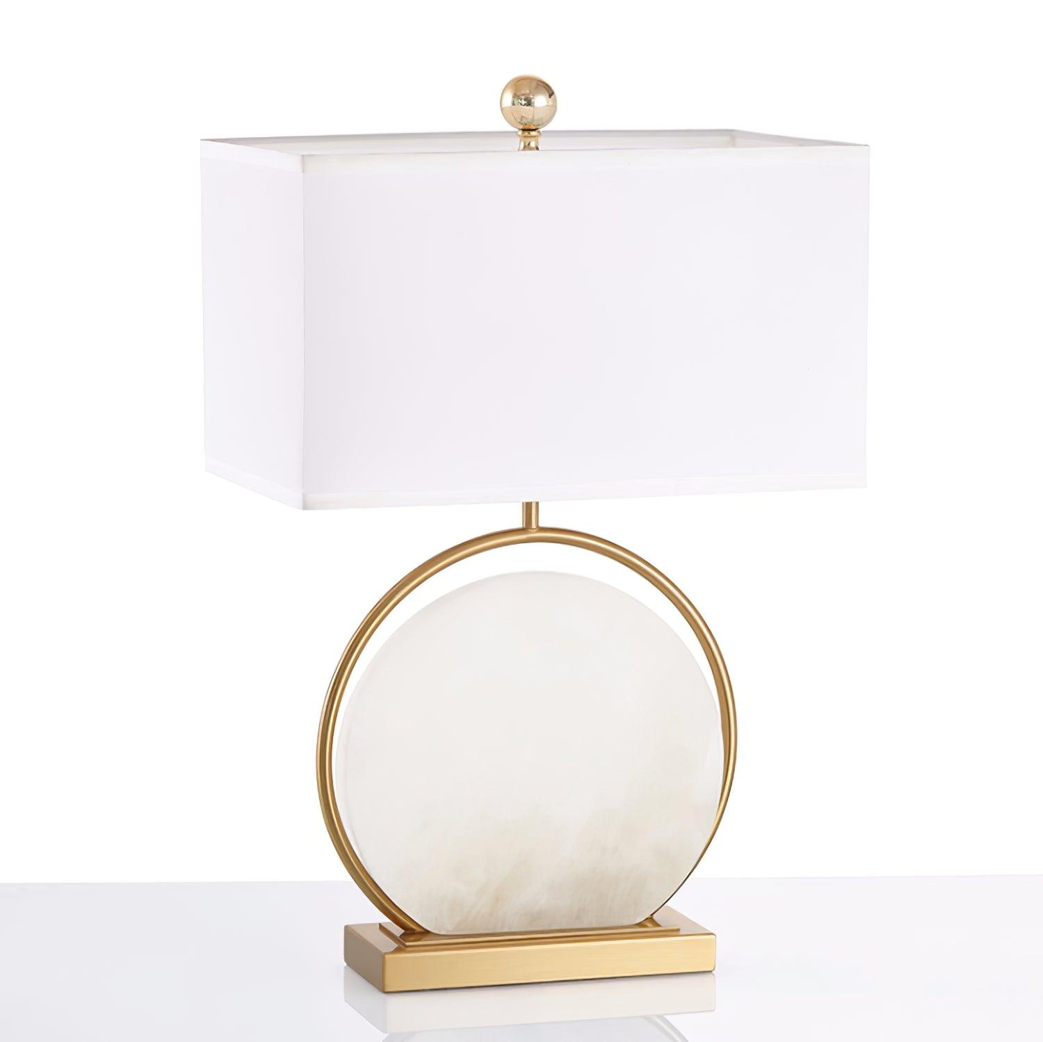 Cirilina Ring Base Alabaster Table Lamp - Blowlighting