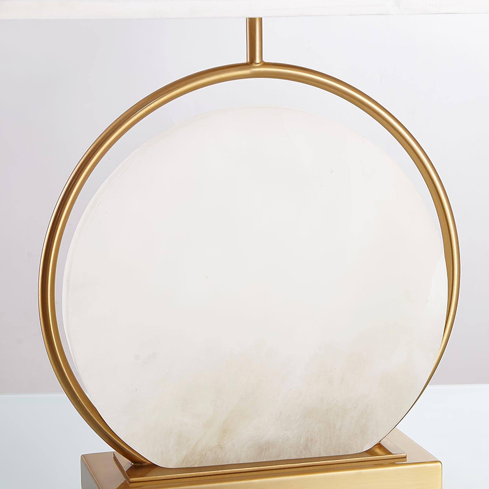 Cirilina Ring Base Alabaster Table Lamp - Blowlighting
