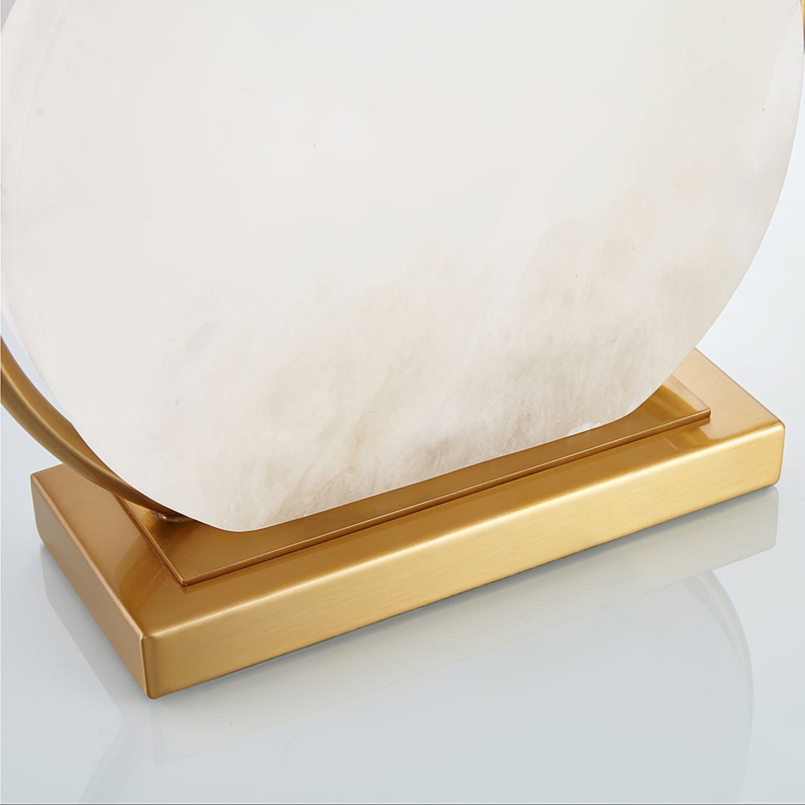 Cirilina Ring Base Alabaster Table Lamp - Blowlighting