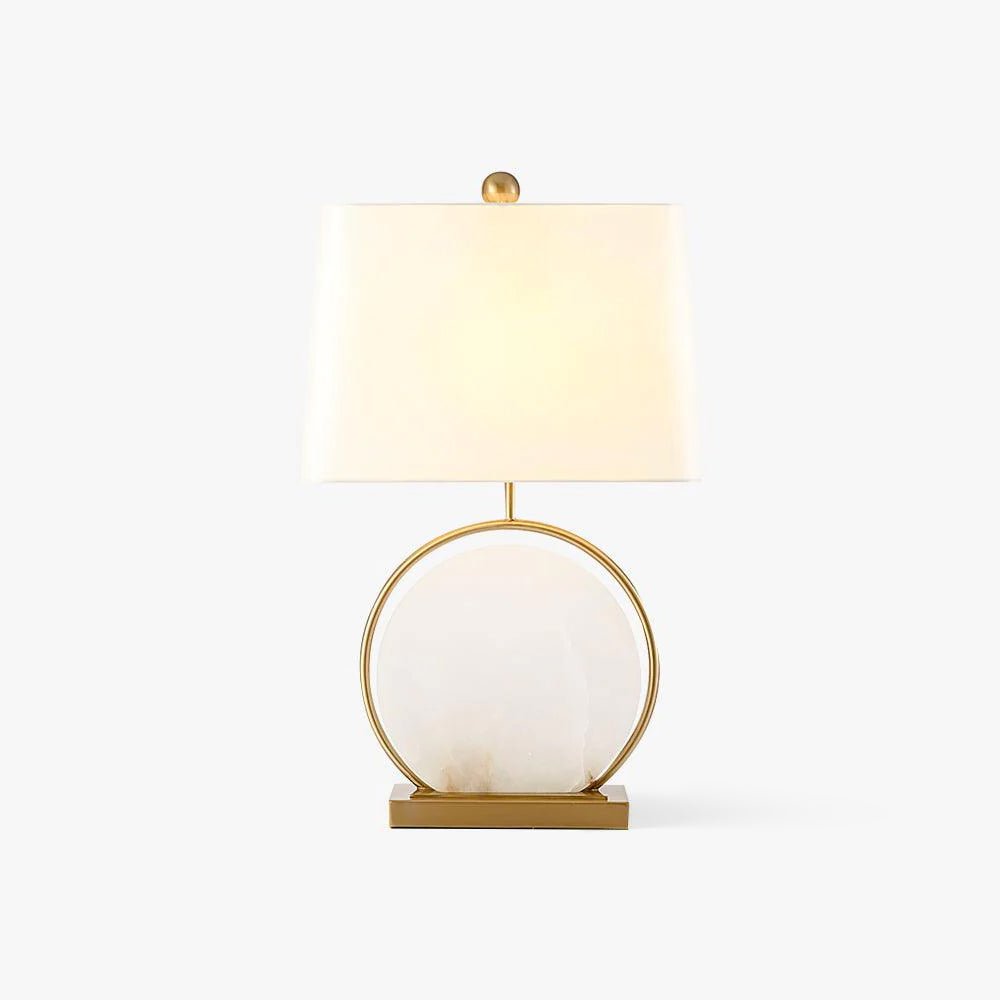 Cirilina Ring Base Alabaster Table Lamp - Blowlighting