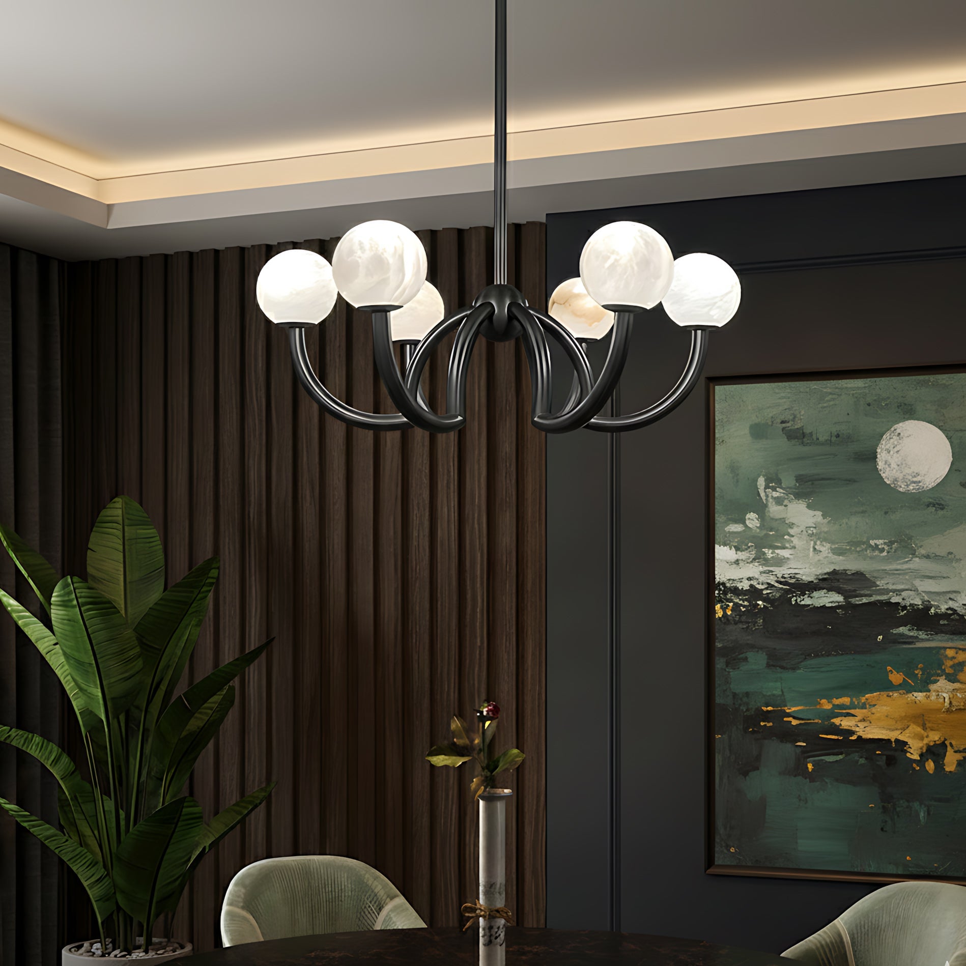 Romaine Modern Alabaster Chandelier