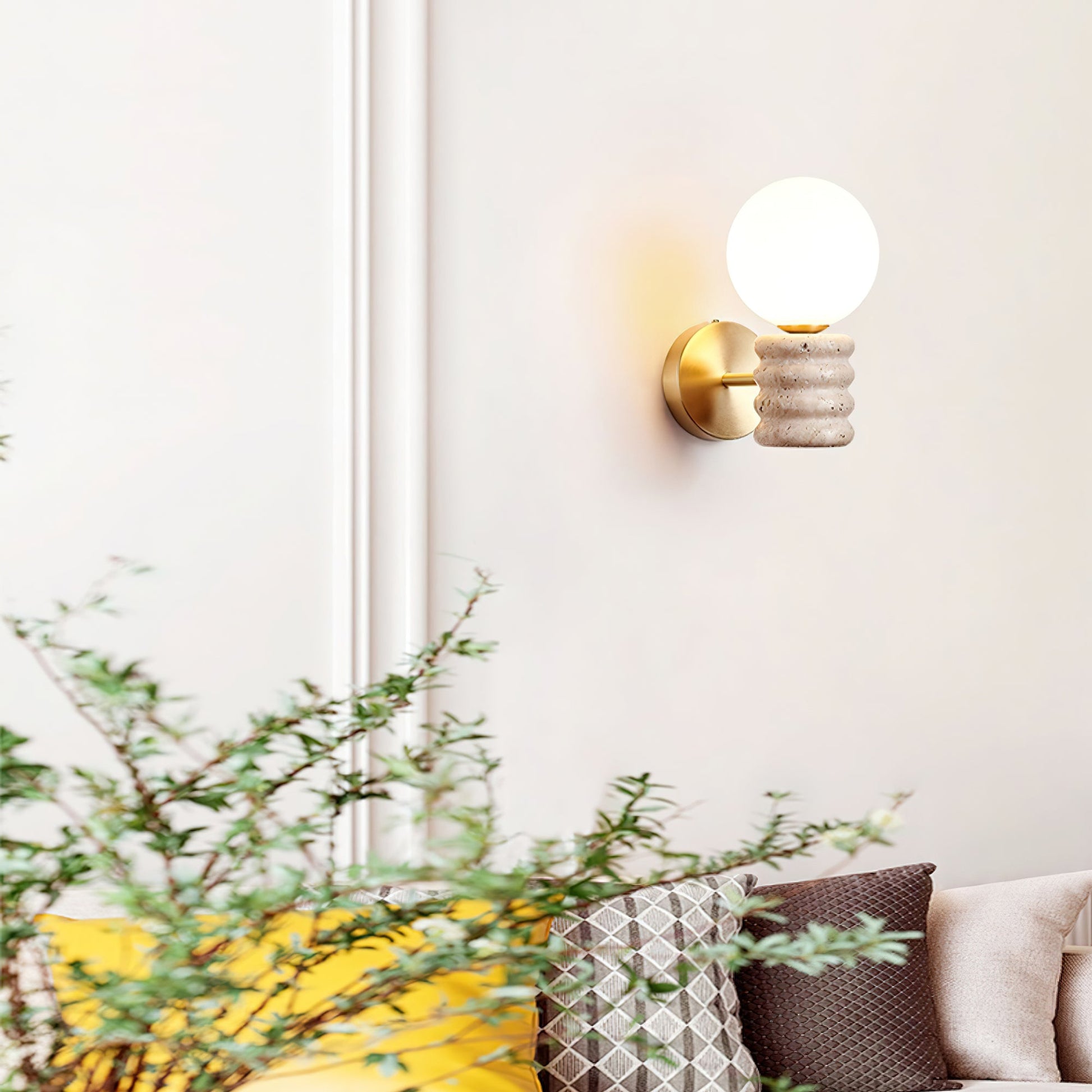Zevelara Stacked Travertine Wall Light - Blowlighting