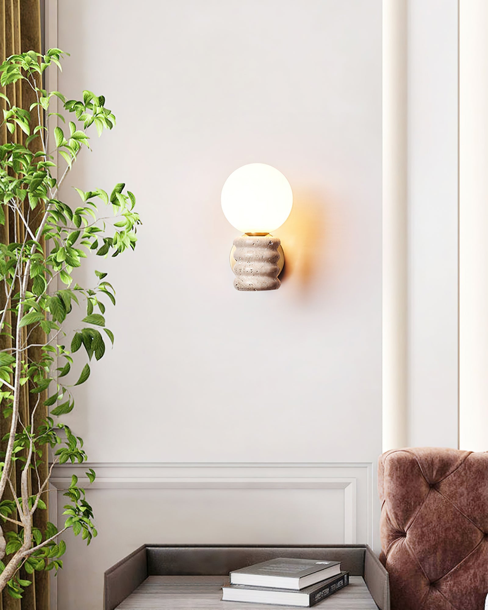 Zevelara Stacked Travertine Wall Light - Blowlighting