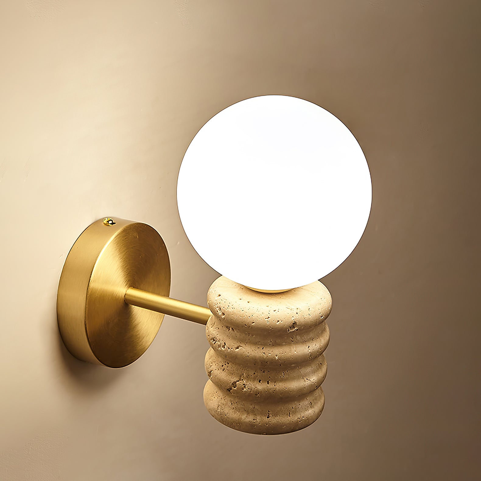 Zevelara Stacked Travertine Wall Light - Blowlighting