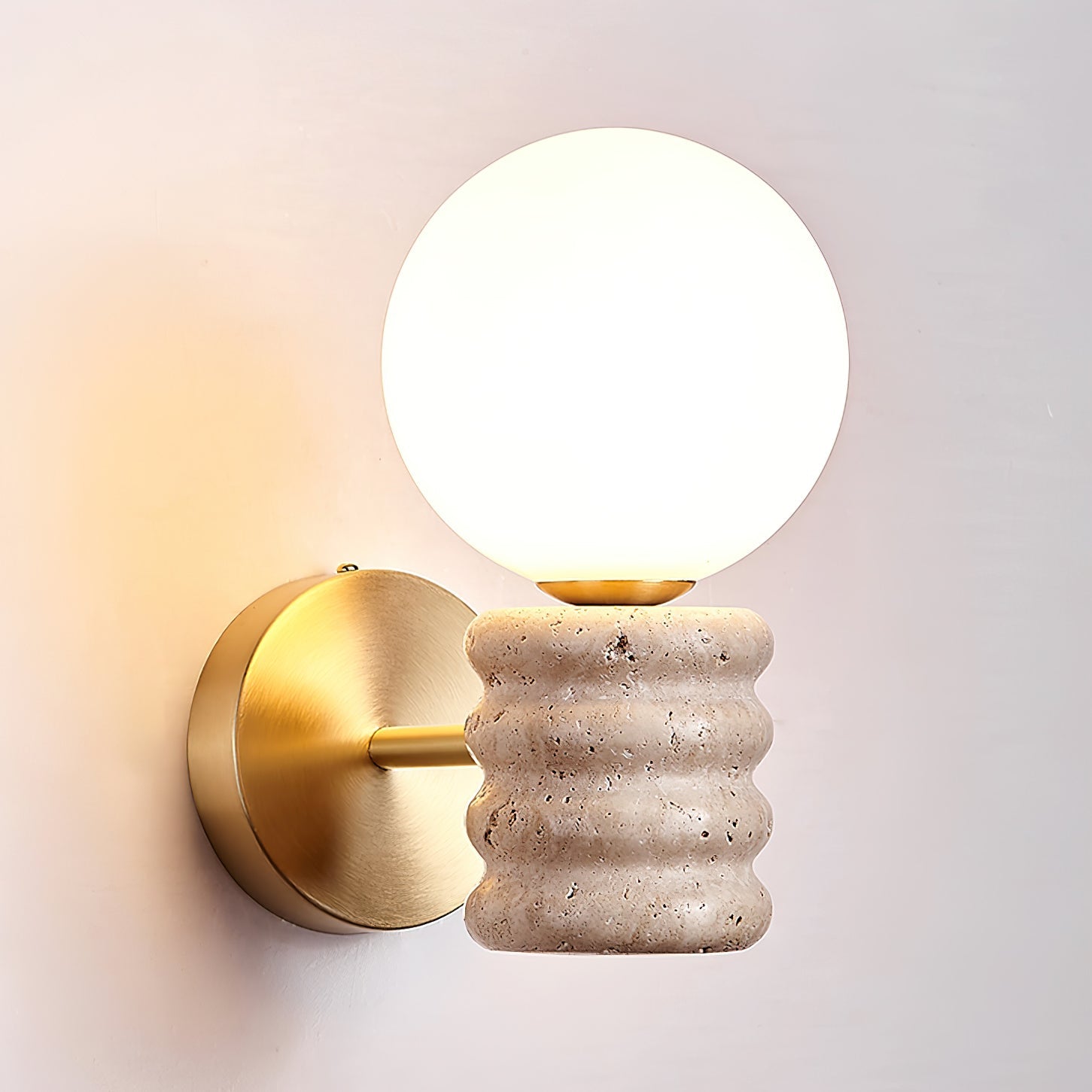 Zevelara Stacked Travertine Wall Light - Blowlighting