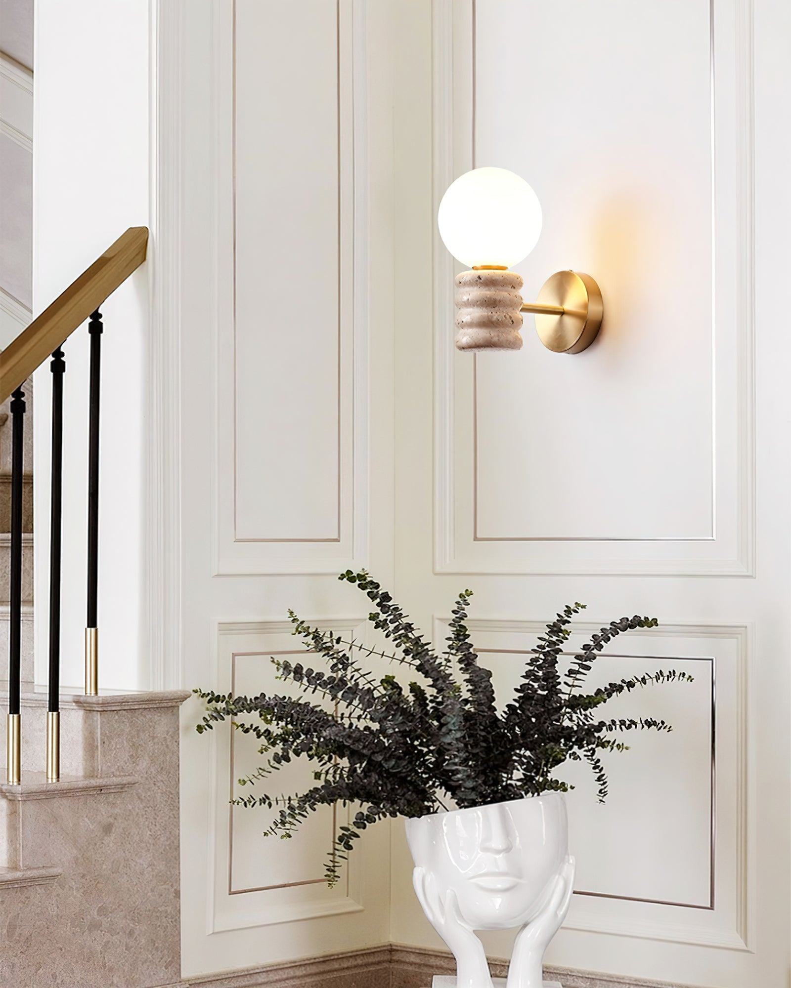 Zevelara Stacked Travertine Wall Light - Blowlighting