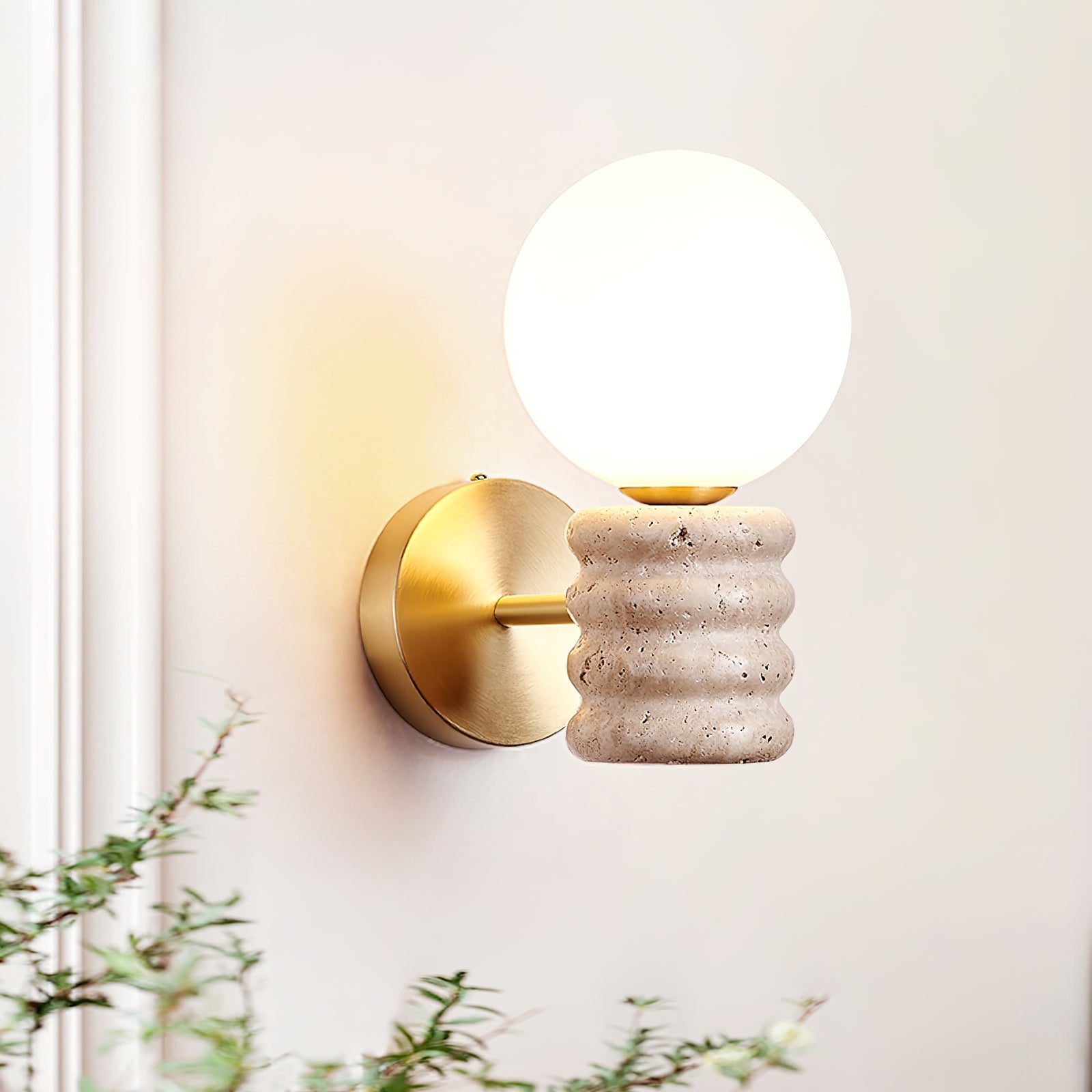 Zevelara Stacked Travertine Wall Light - Blowlighting
