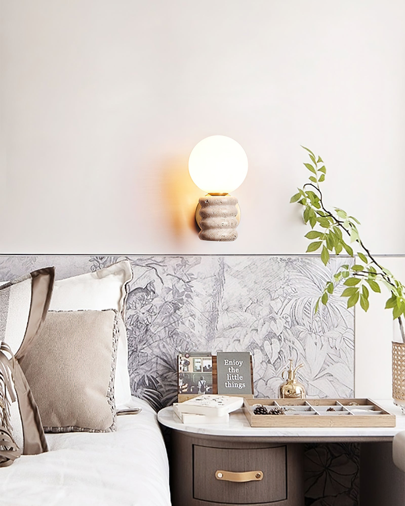 Zevelara Stacked Travertine Wall Light - Blowlighting