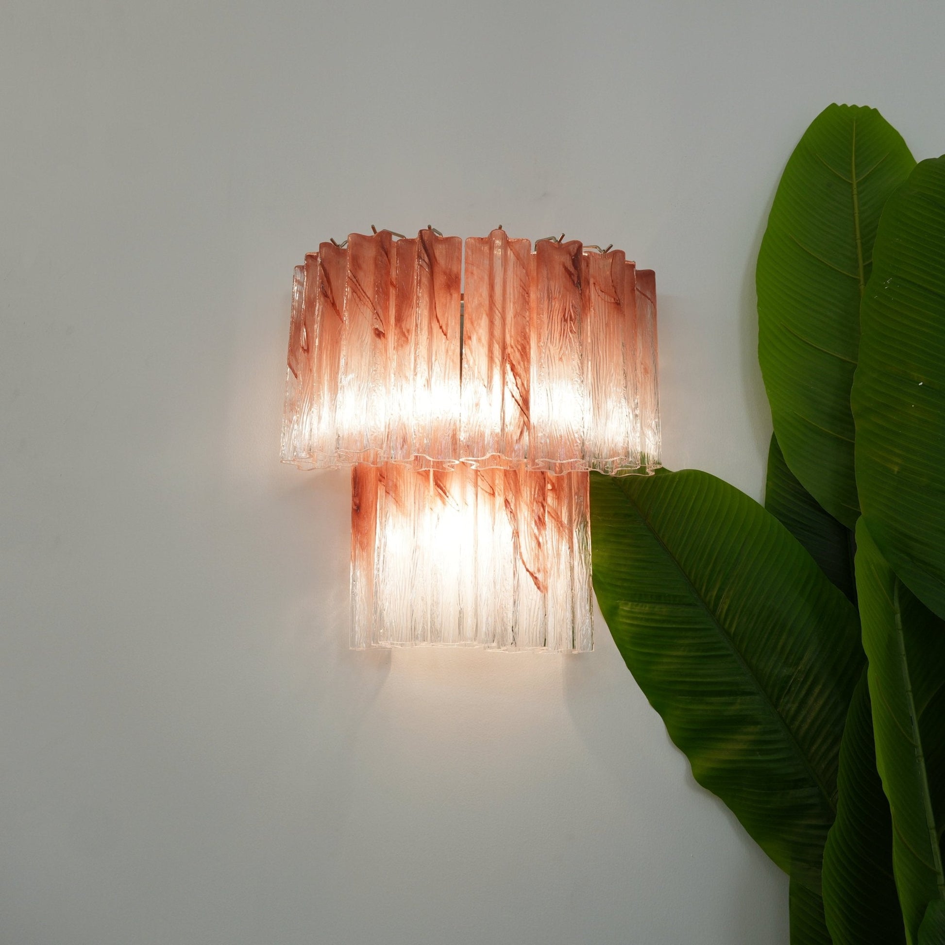 Aurora Wall Light Rose Glass Blades Romantic Watercolor - Blowlighting