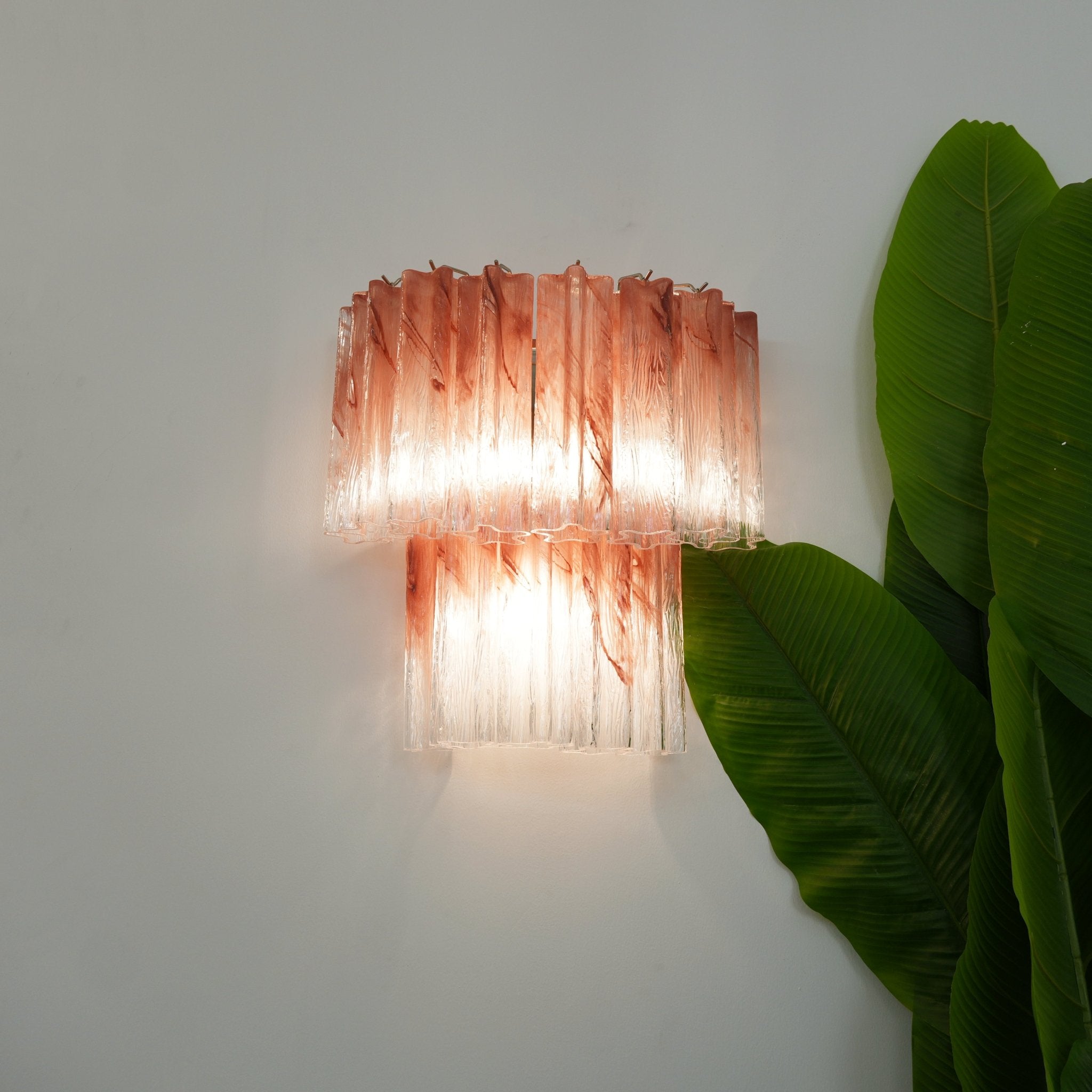 Aurora Wall Light Rose Glass Blades Romantic Watercolor - Blowlighting