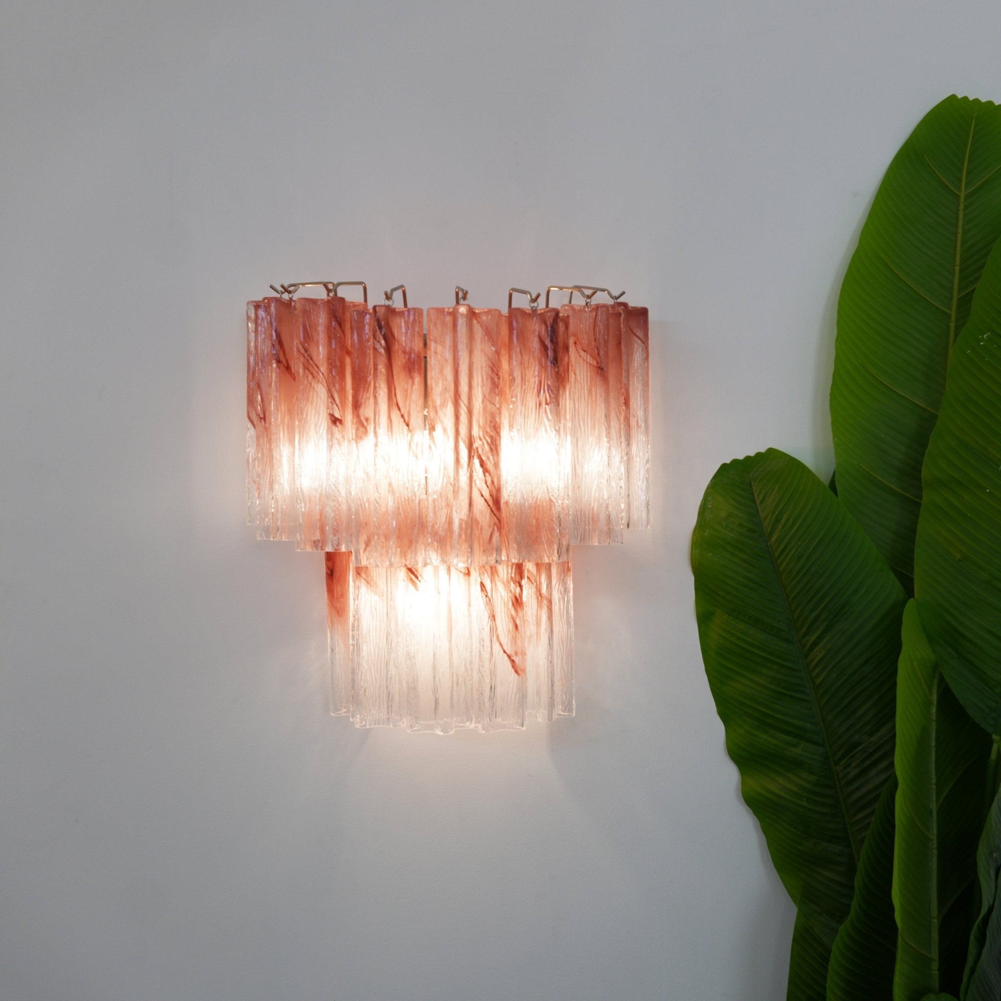 Aurora Wall Light Rose Glass Blades Romantic Watercolor - Blowlighting