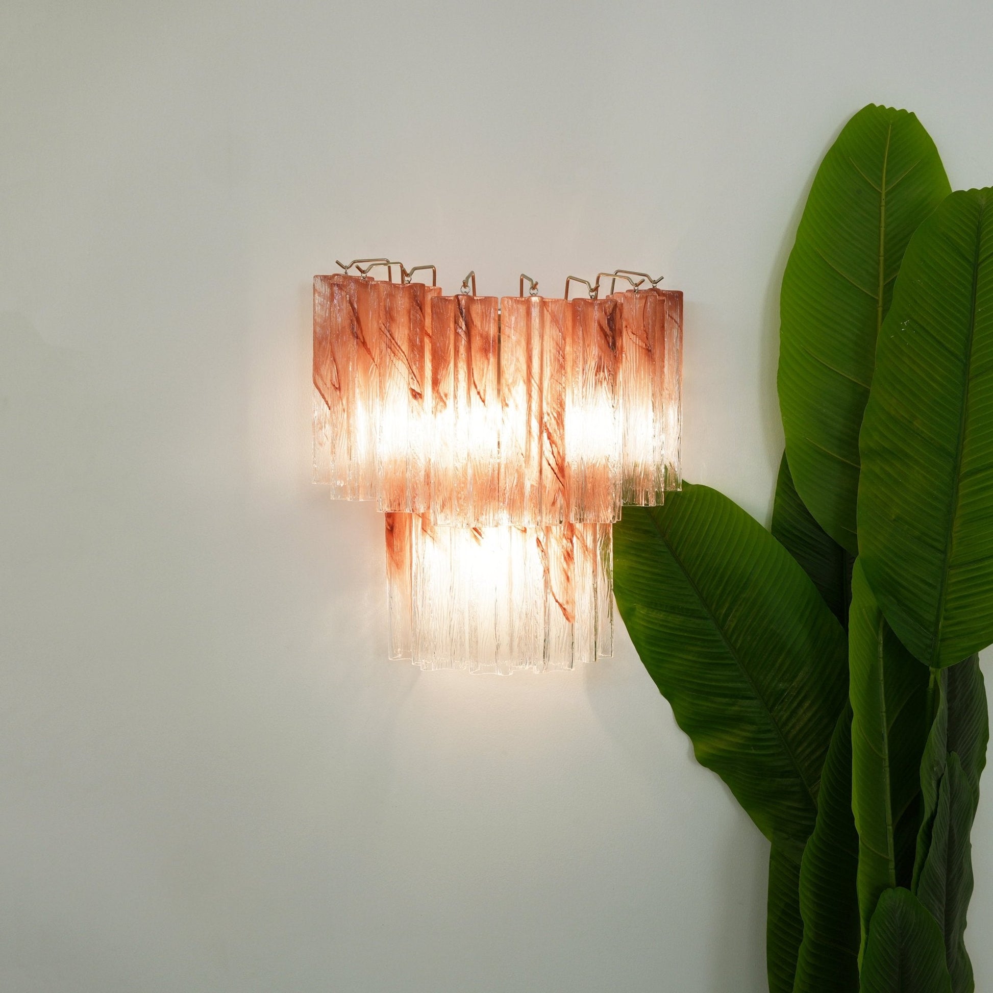 Aurora Wall Light Rose Glass Blades Romantic Watercolor - Blowlighting