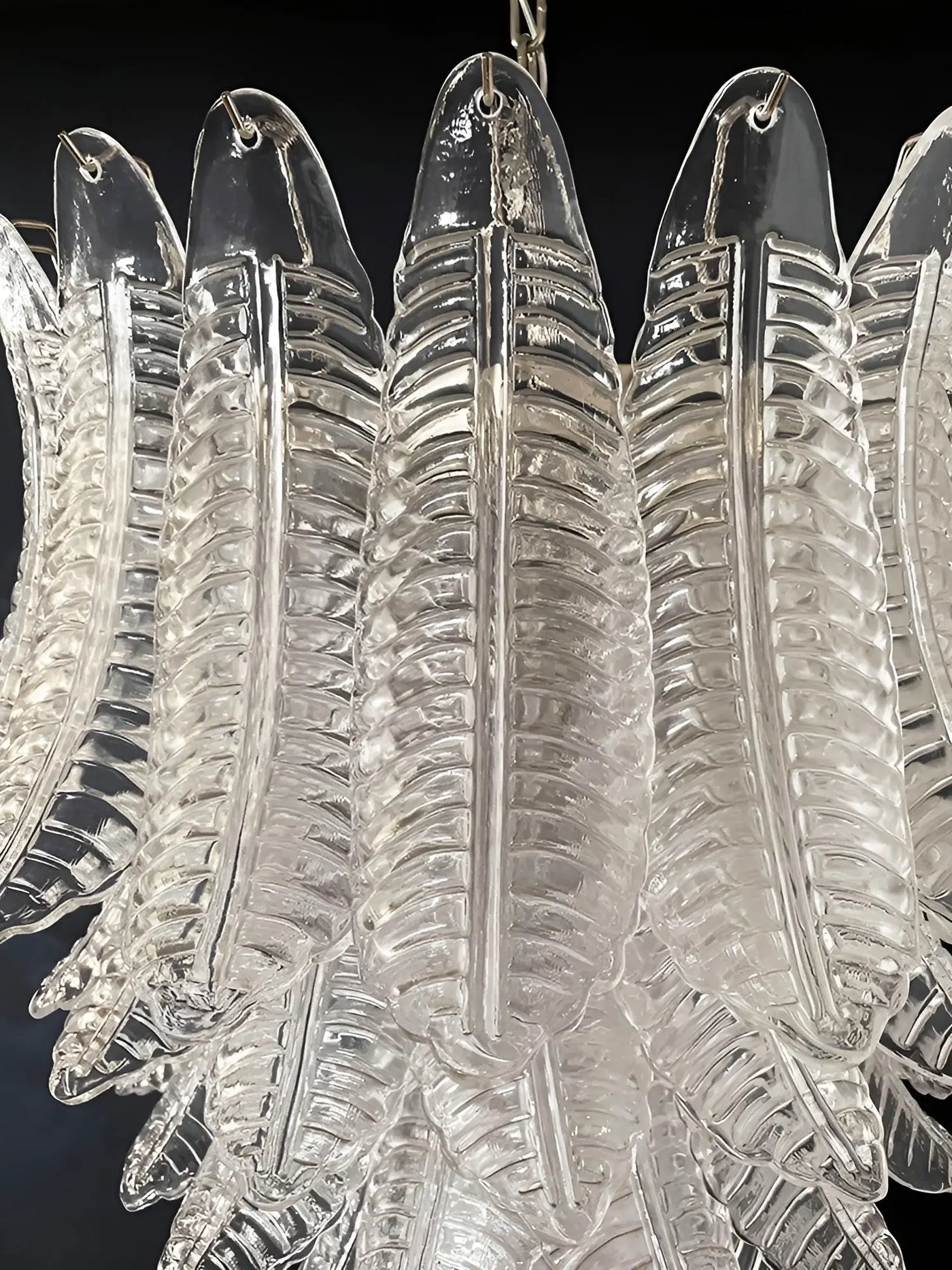 Aurora Chandelier Clear Glass Leaf Cascading Elegant - Blowlighting