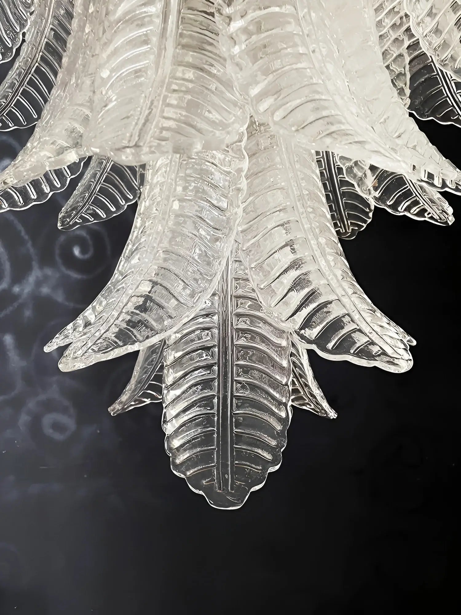 Aurora Chandelier Clear Glass Leaf Cascading Elegant - Blowlighting