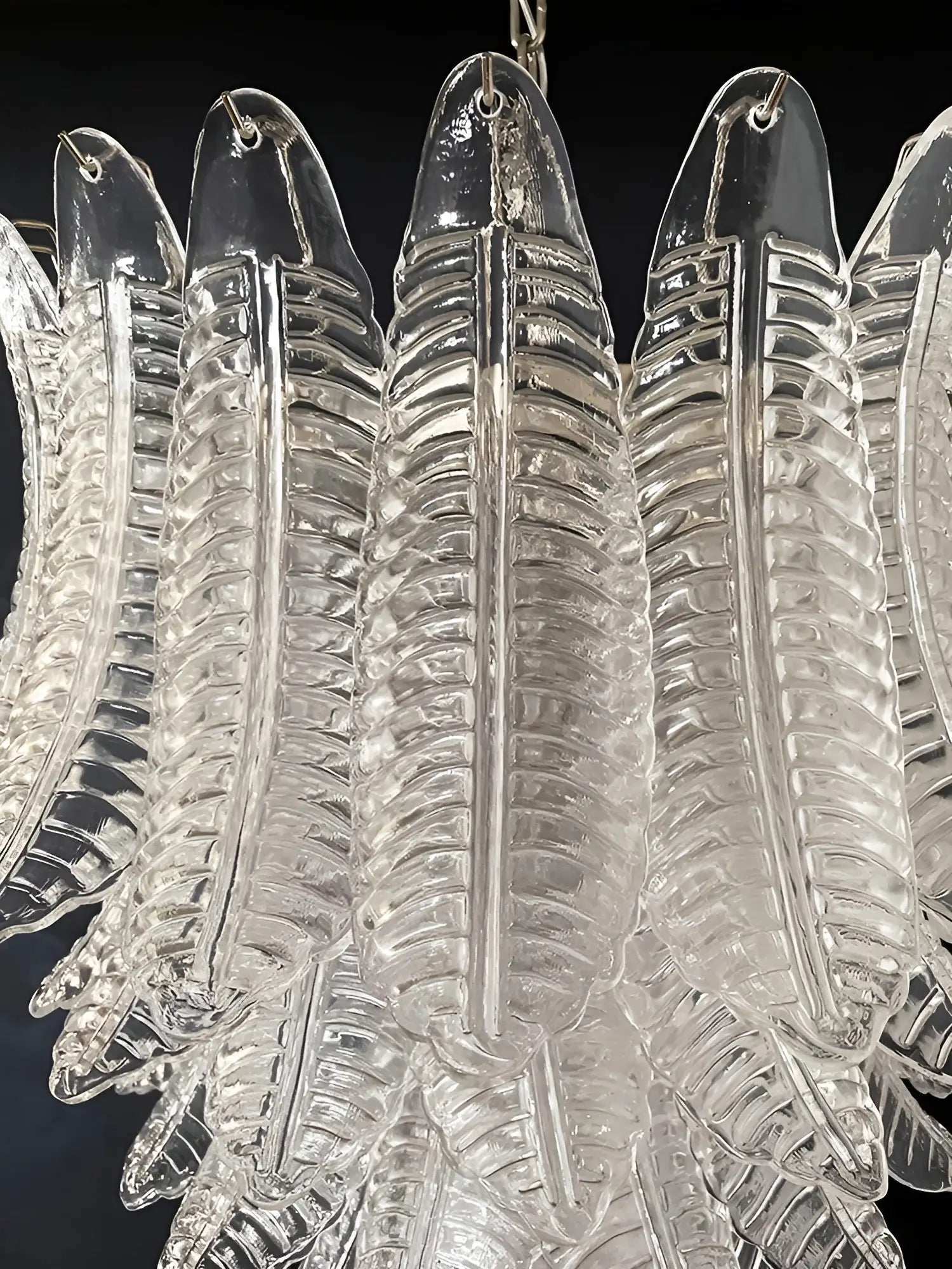 Aurora Chandelier Clear Glass Leaf Cascading Elegant - Blowlighting