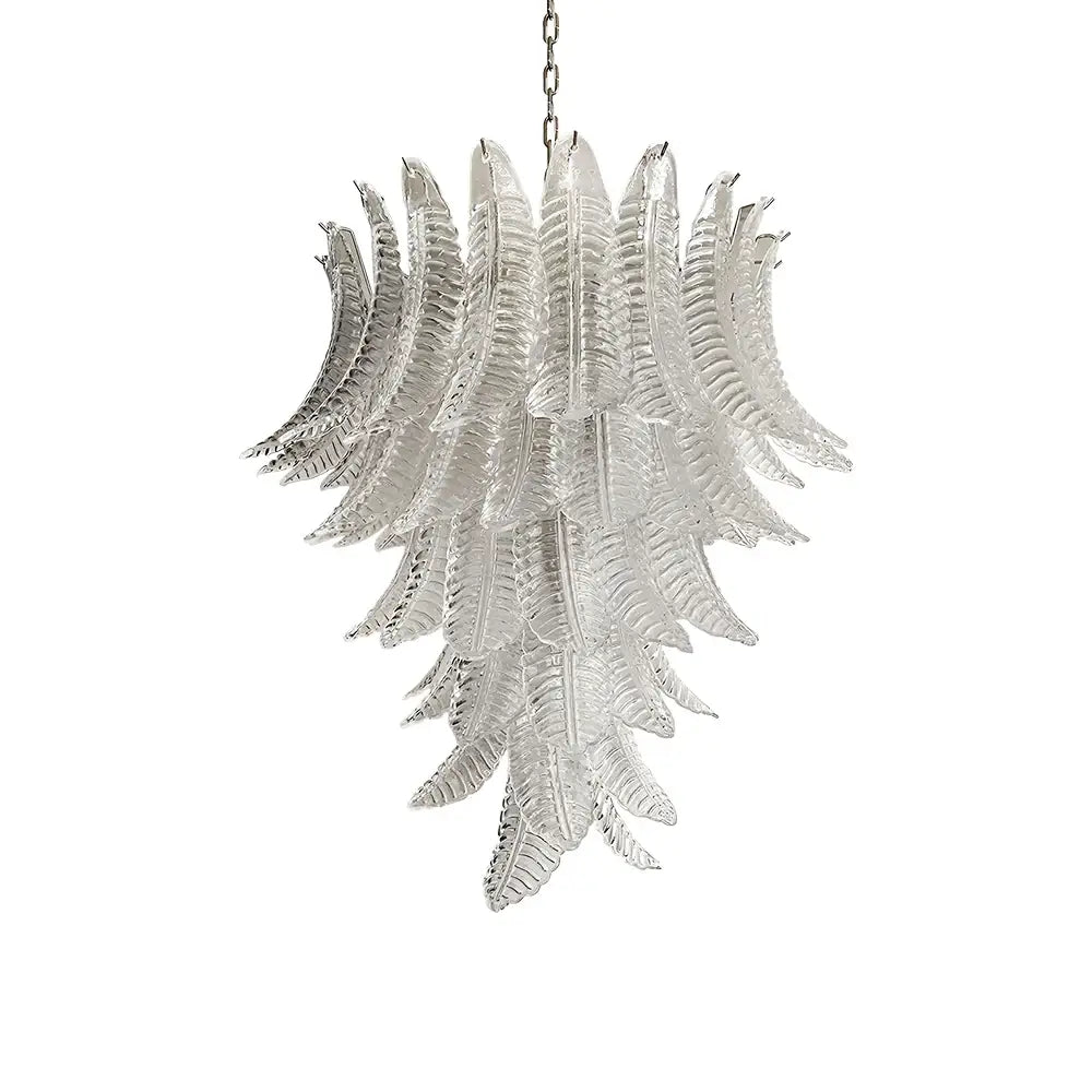 Aurora Chandelier Clear Glass Leaf Cascading Elegant - Blowlighting