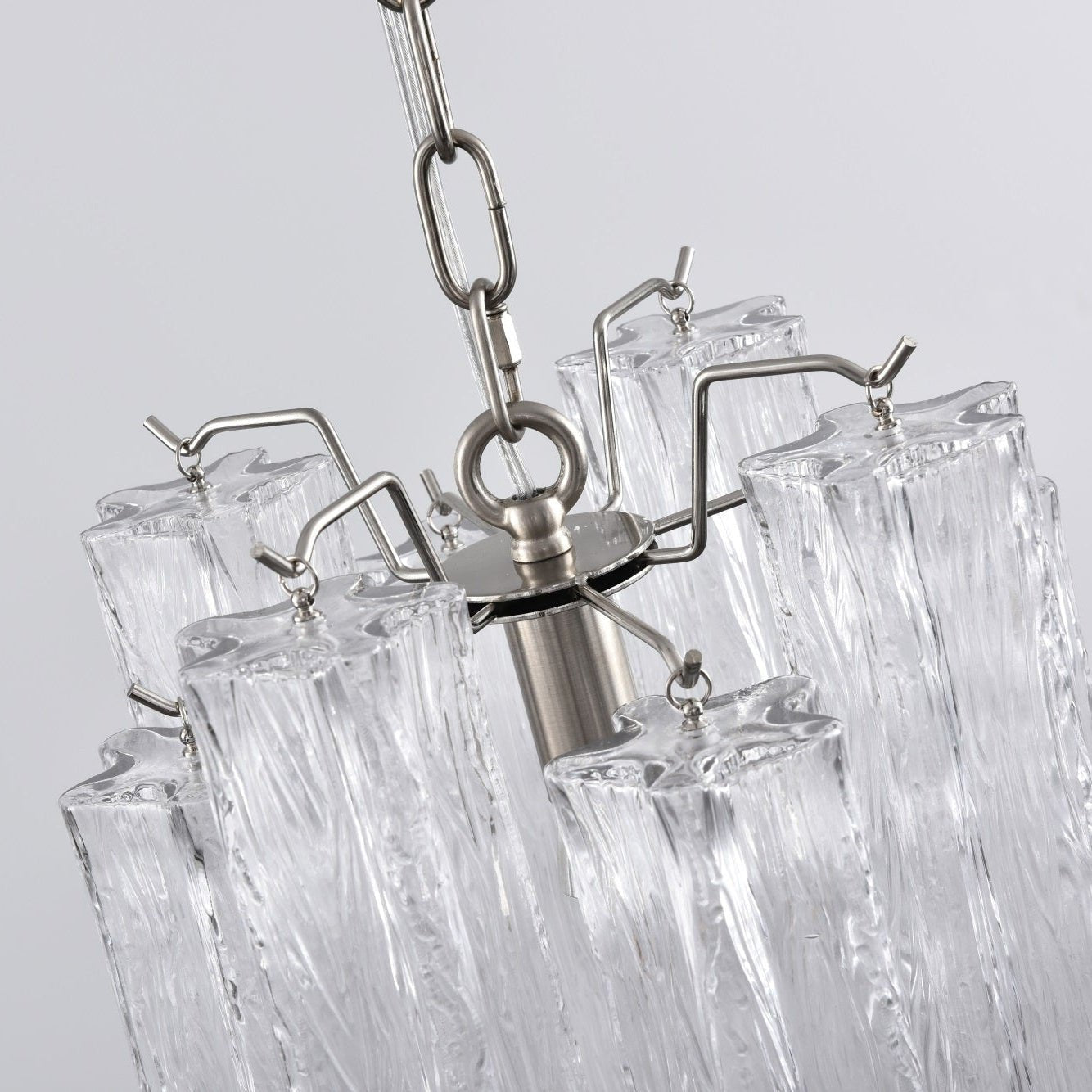 Aurora Chandelier Pink Gradient Murano Glass - Blowlighting