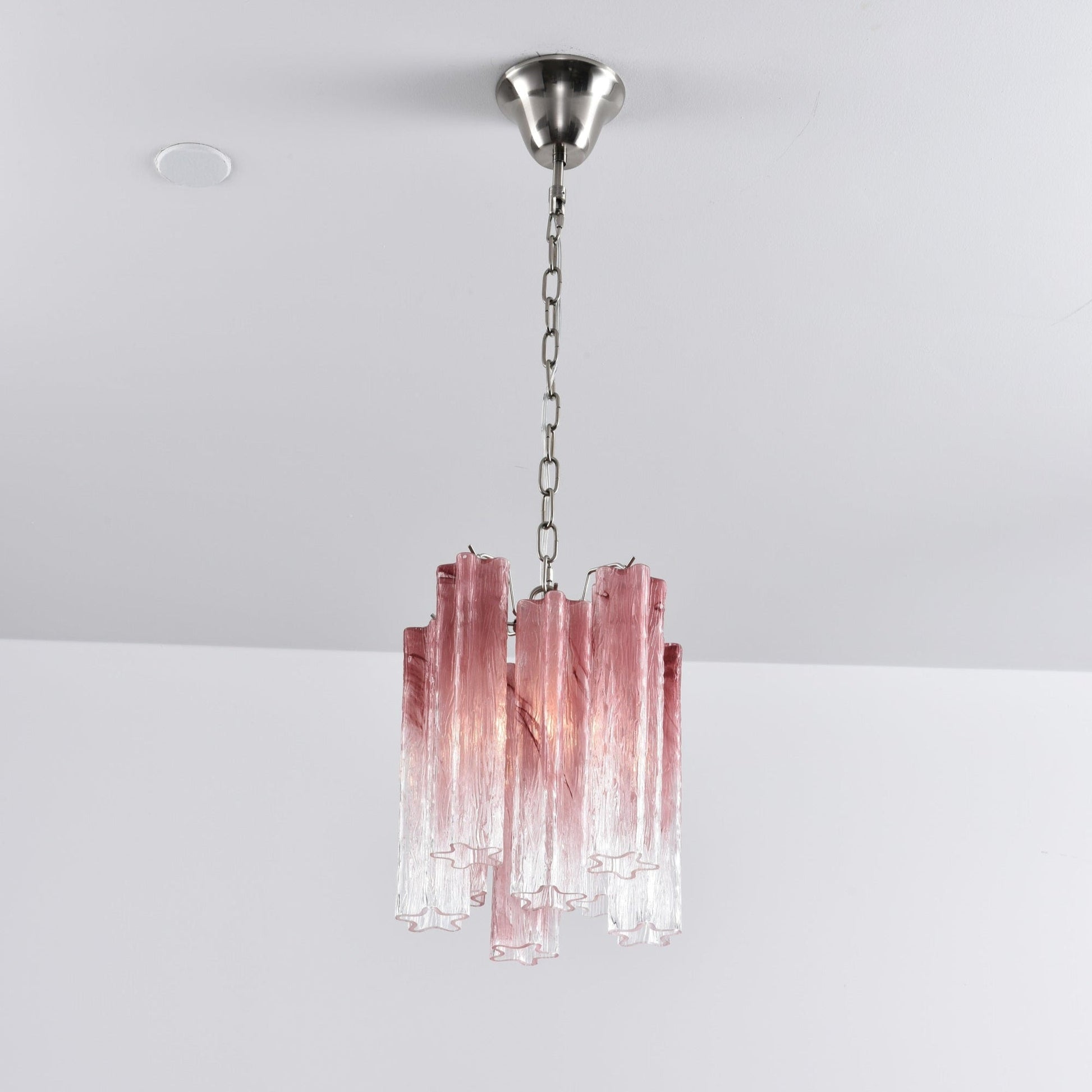 Aurora Chandelier Pink Gradient Murano Glass - Blowlighting