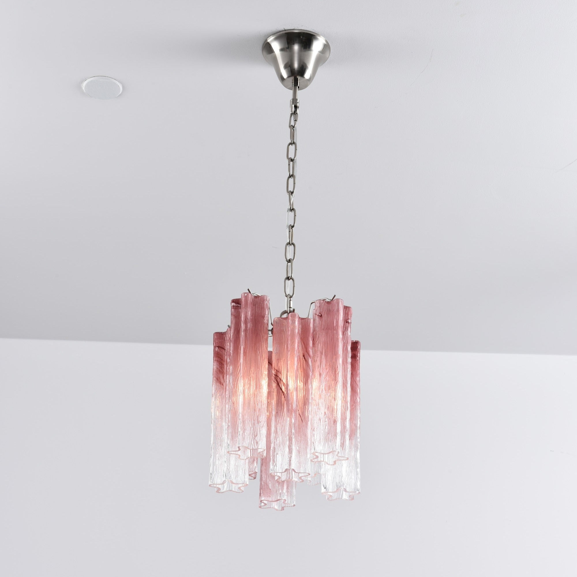 Aurora Chandelier Pink Gradient Murano Glass - Blowlighting
