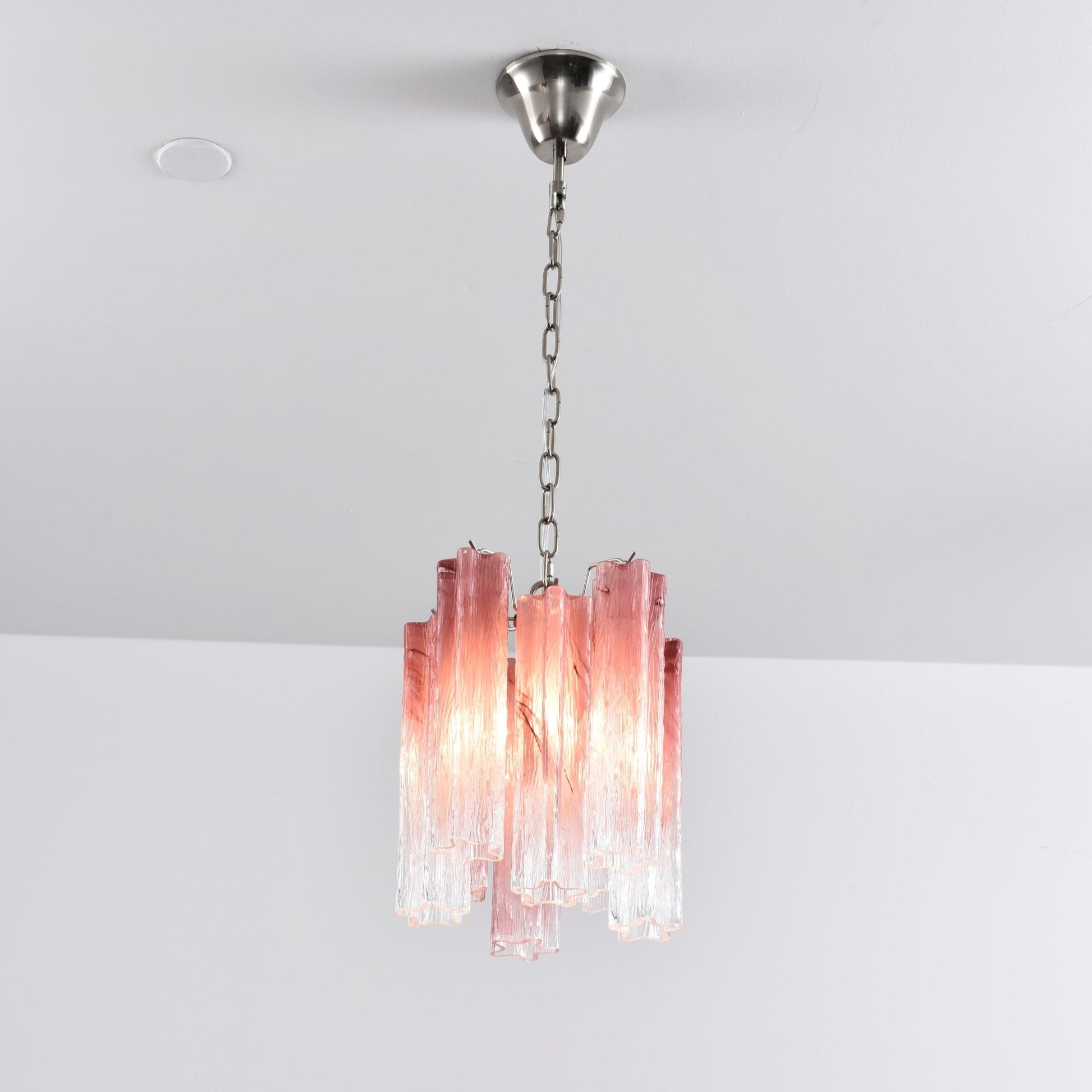 Aurora Chandelier Pink Gradient Murano Glass - Blowlighting